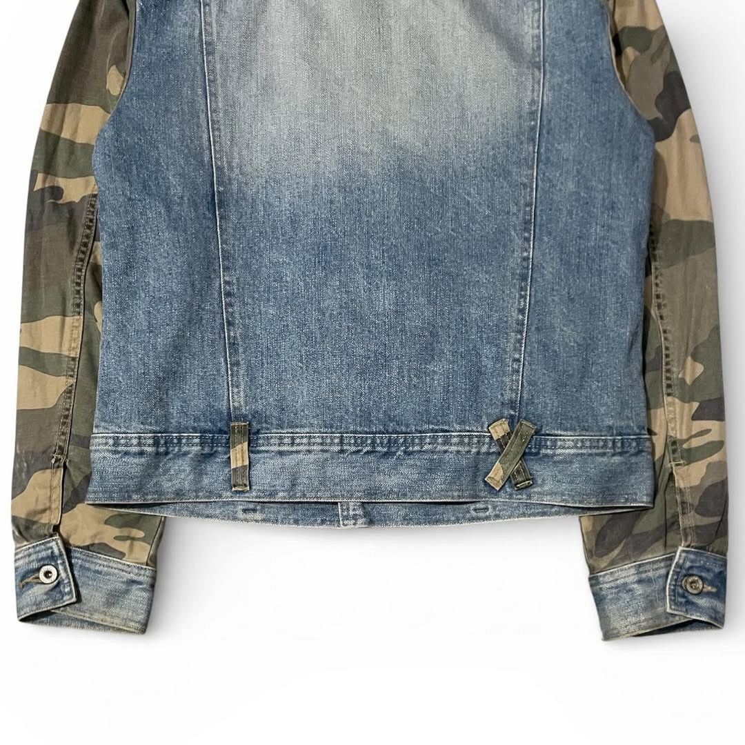 Dolce & Gabbana 00’s Dolce & Gabbana Camo Sleeve Trucker Denim Jacket Size US M / EU 48-50 / 2 - 3 Thumbnail