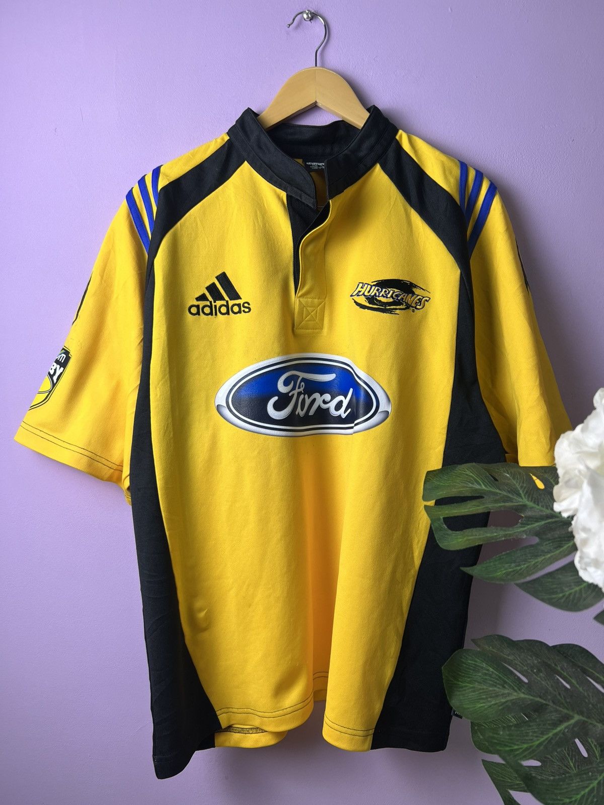 Adidas 🔥Vintage 2000s Hurricanes Rugby Super 12 Jerseys Size US L / EU 52-54 / 3 - 4 Thumbnail