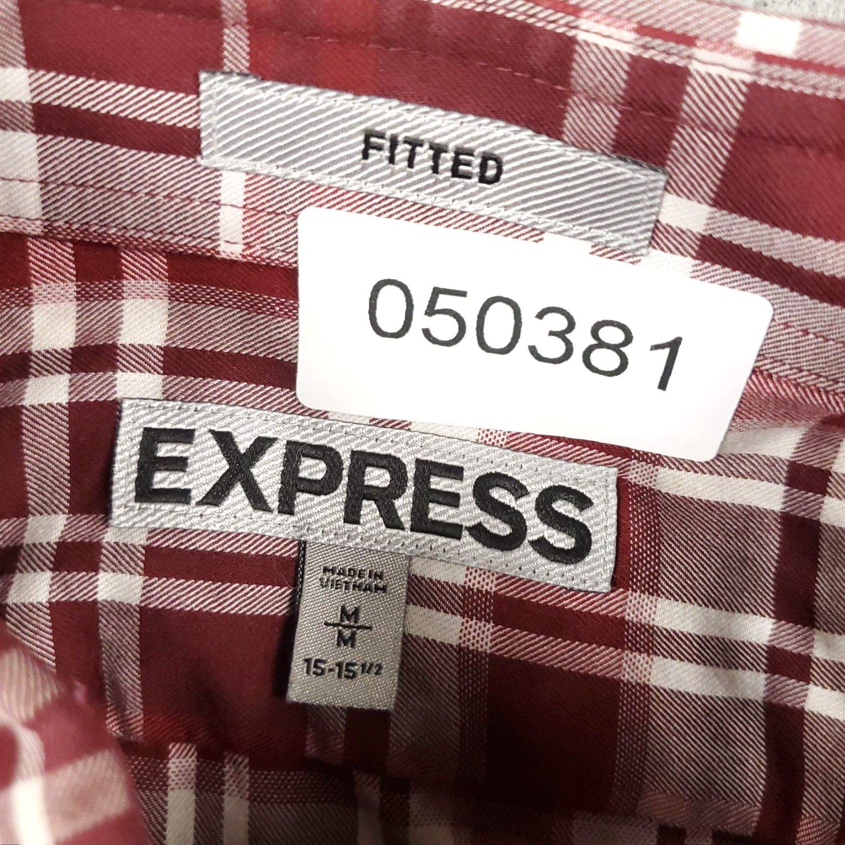 Express Express Shirt Mens Button-Up Plaid Long Sleeve Red Medium Size US M / EU 48-50 / 2 - 6 Thumbnail