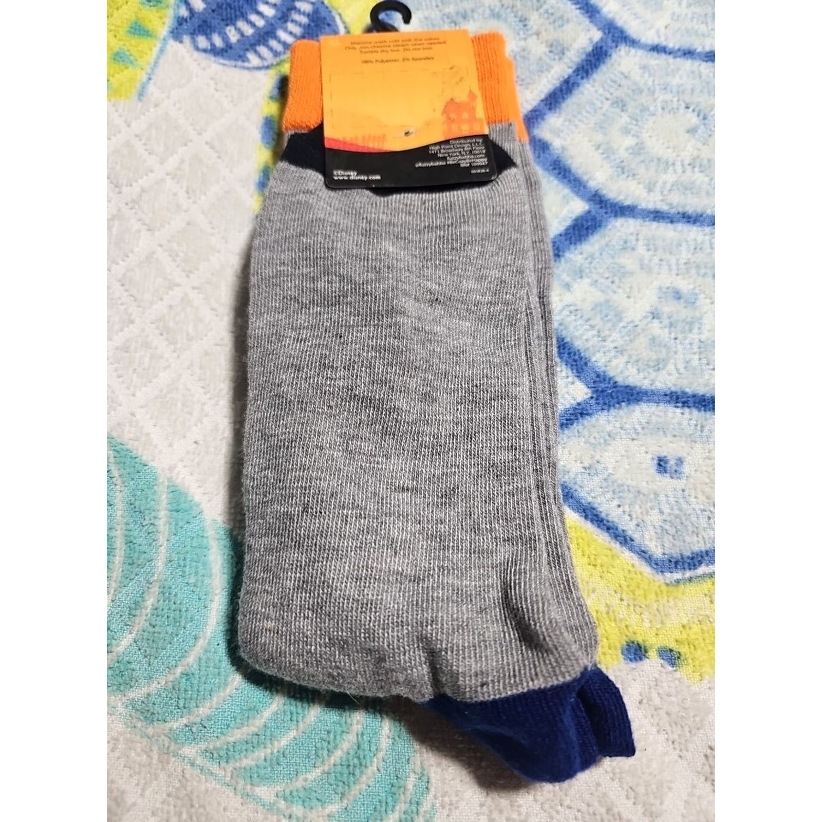 Disney Disney Mickey Mouse Vampire “Just My Type” Socks Crew 10-13 Unisex Adults Gray 98% Polyester 2% Spandex N/A 1 Pair Size ONE SIZE - 2 Thumbnail