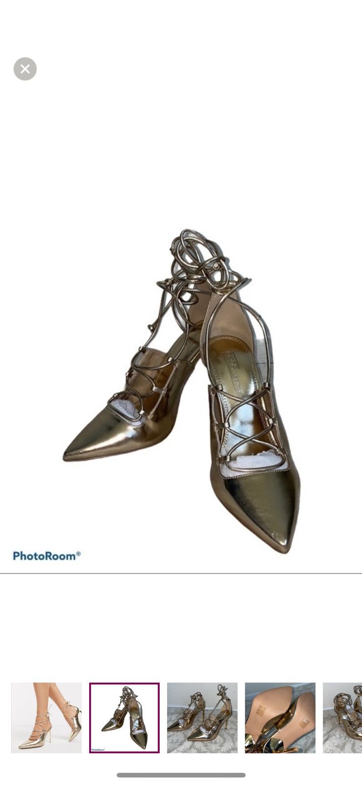 Asos ASOS watchful ghilie tie pump heels in champagne size 5 Size US 5 / IT 35 - 1 Thumbnail