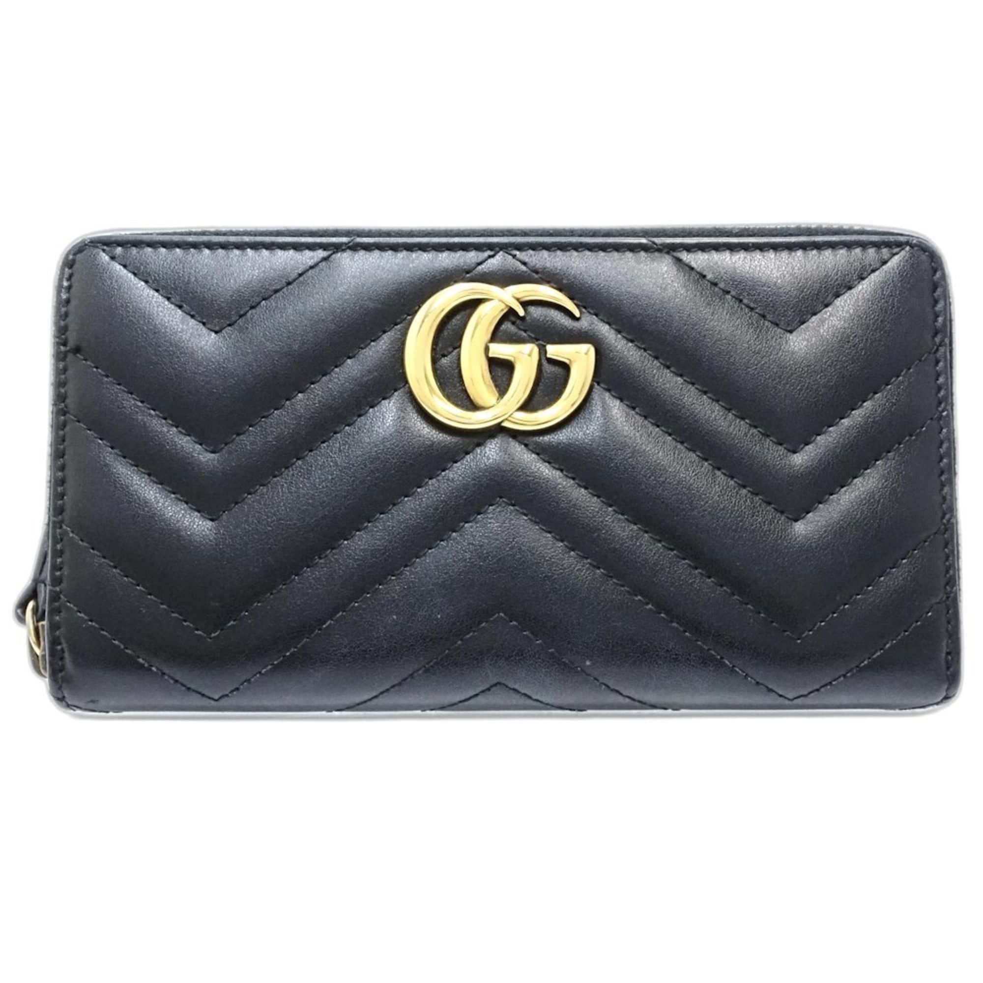 Gucci GUCCI Marmont Round Zip Wallet in Black Leather (443123) for Women (188652) Size ONE SIZE - 1 Thumbnail