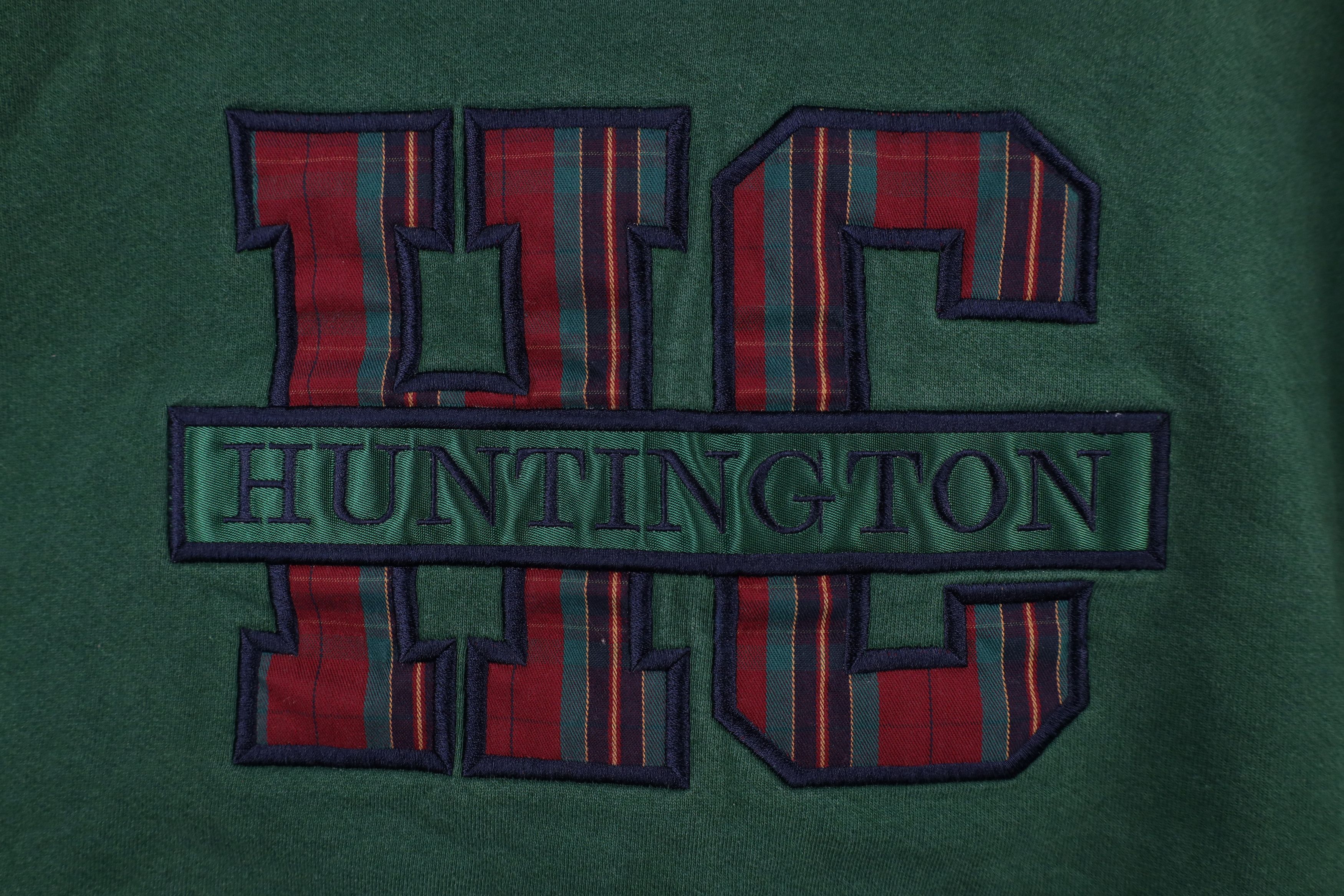 Vintage Vintage 90s Streetwear Huntington Sweatshirt Green USA Size US L / EU 52-54 / 3 - 4 Thumbnail