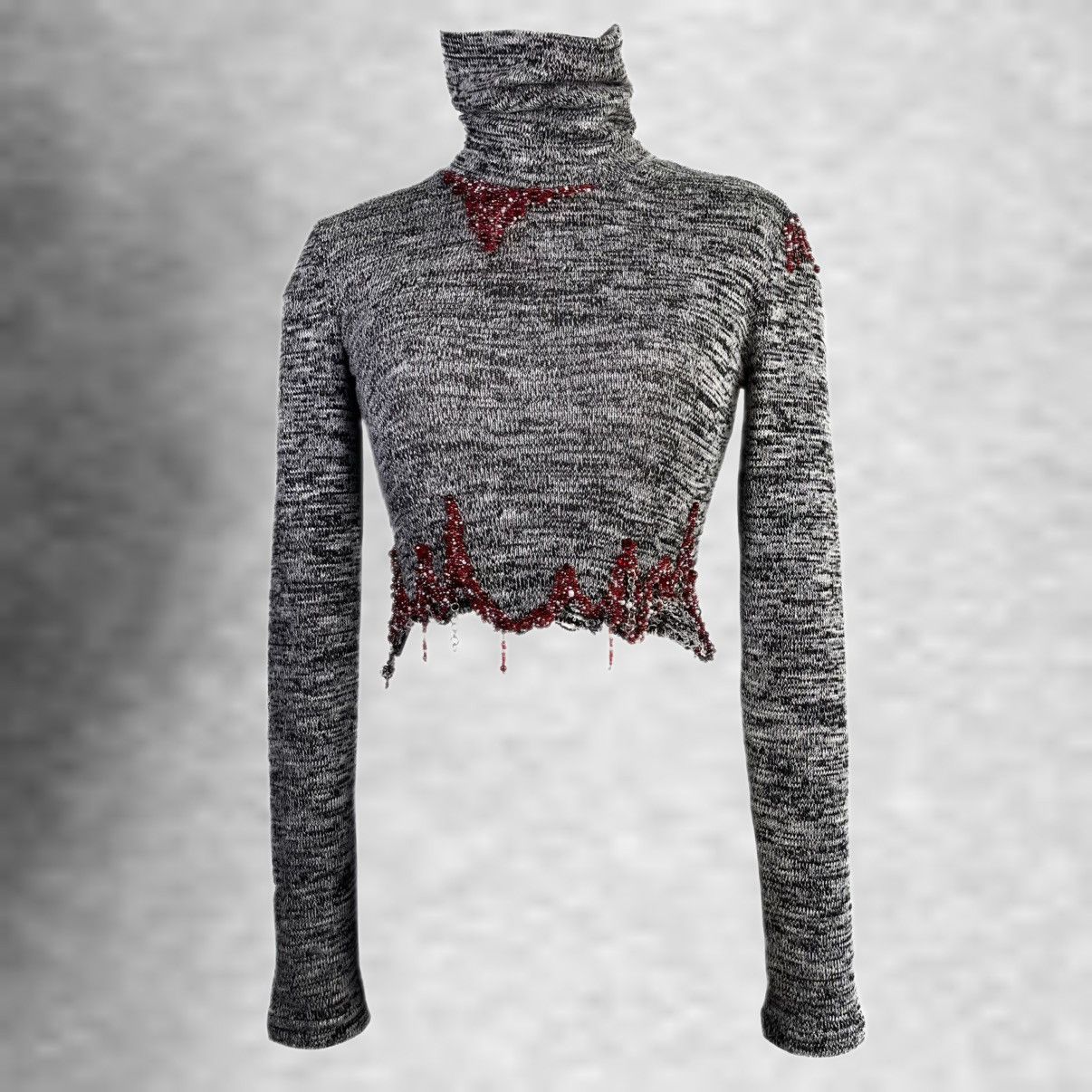 Other HANDMADE Cropped Knit Turtleneck Sweater | Crop top Size S / US 4 / IT 40 - 1 Thumbnail