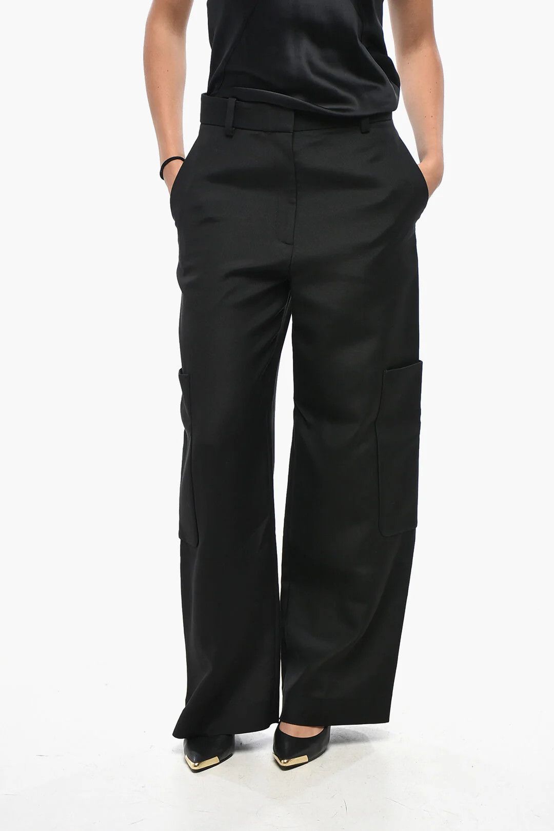KHAITE og1mm0426 High-Rise Cargo Pant in Black Size 28" / US 6 / IT 42 - 1 Thumbnail