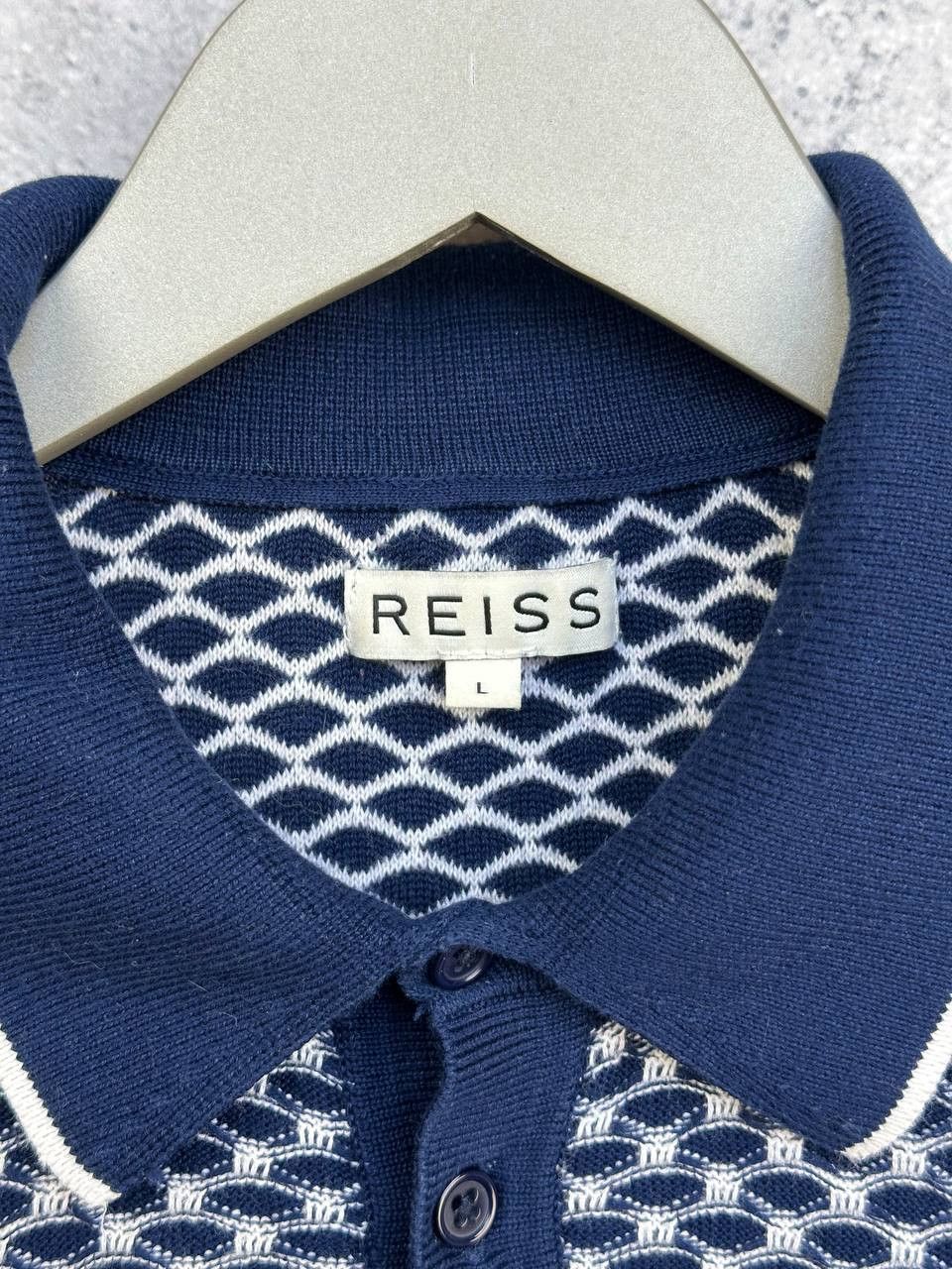 Reiss Reiss Bruges Textured Honeycomb Polo Sweater Jumper Size US L / EU 52-54 / 3 - 11 Thumbnail