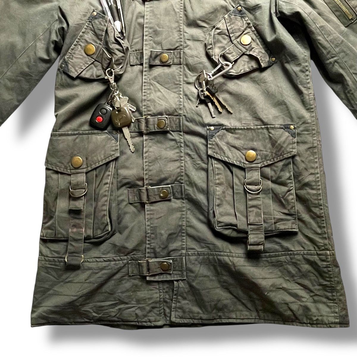 14th Addiction × Japanese Brand × Le Grande Bleu (L.G.B.) 🇯🇵 APAISER MULTIPOCKET BONDAGE PARKA JACKET Size US L / EU 52-54 / 3 - 7 Thumbnail