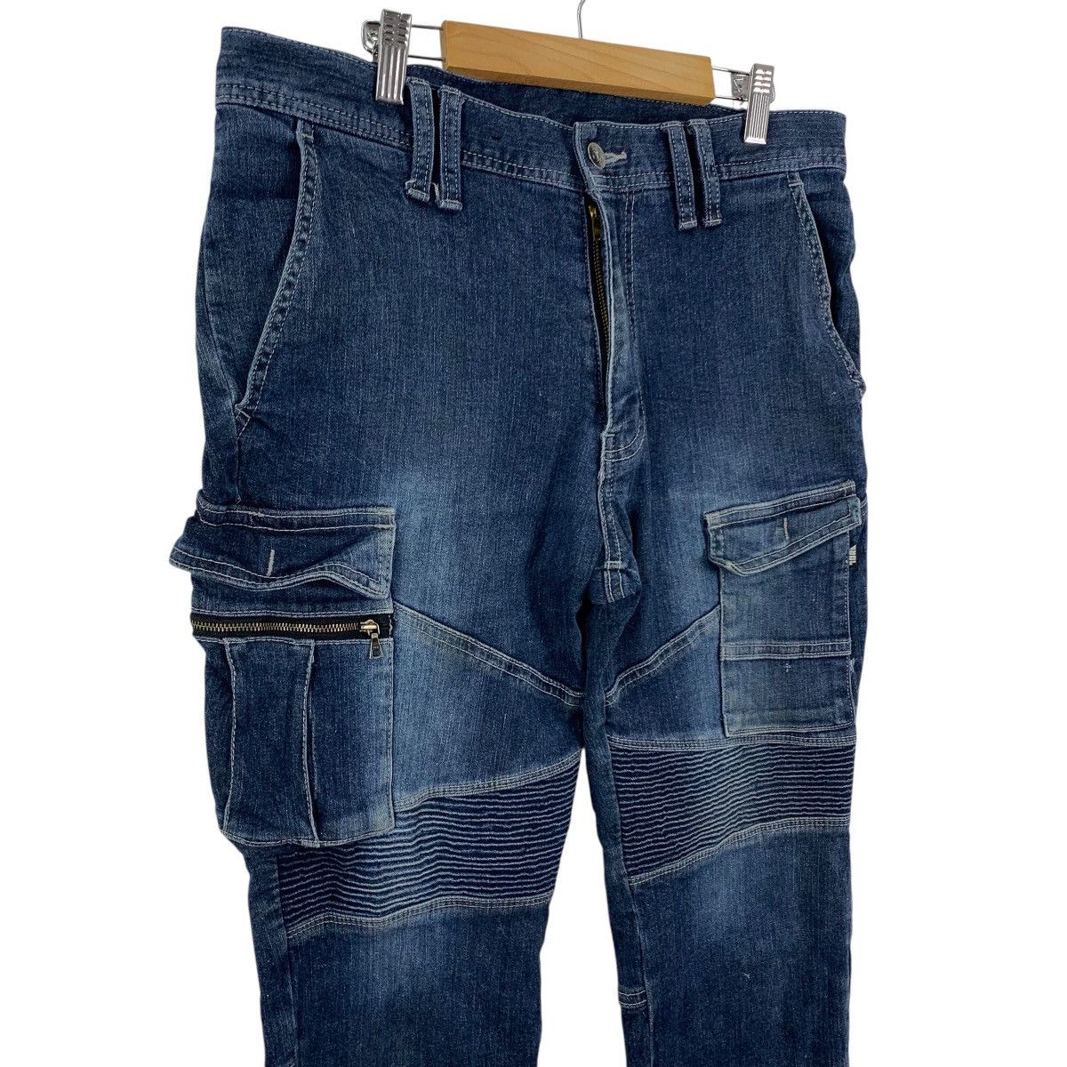 Japanese Brand TORAICHI Biker Style Japanese Denim Stretchable Cargo Pants Size US 32 / EU 48 - 6 Thumbnail