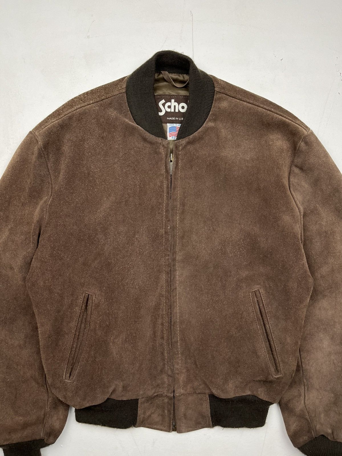 Made In Usa × Schott × Vintage Vintage Schott NYC Suede Bomber 