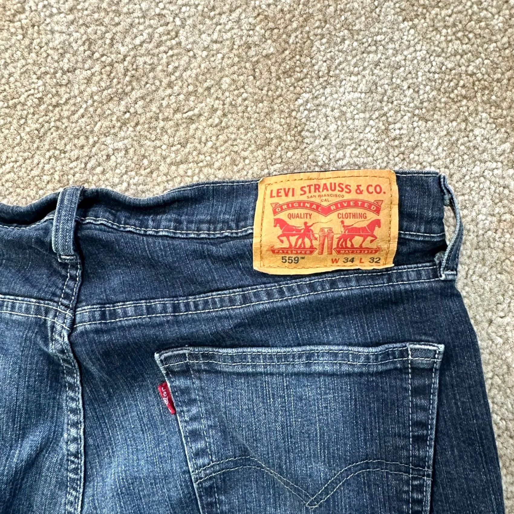 Levi's Levi's 559 Relaxed Straight Leg Jeans Men 34x32 Blue Denim Pants Size US 34 / EU 50 - 3 Thumbnail