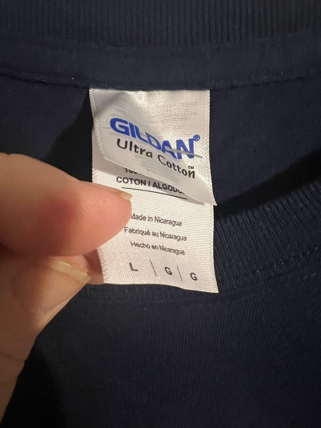 Gildan Women's Gildan Navy Multicolor Faith Hope Love Tshirt Size L / US 10 / IT 46 - 3 Thumbnail