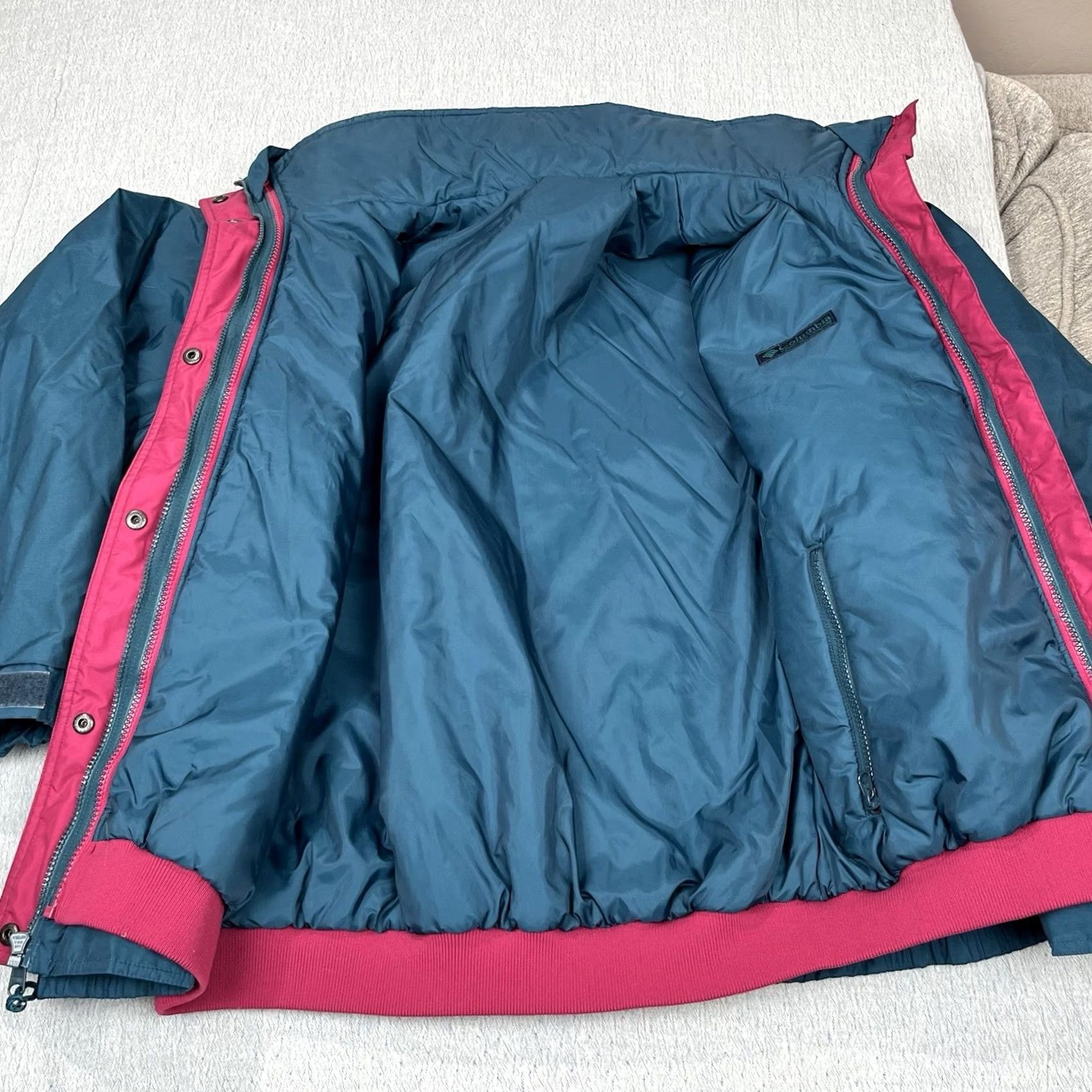 Vintage VTG 90s Columbia Vamoose 3-in-1 Jacket Women's L Green Nylon Winter Hooded Windproof Waterproof Zip Pockets Size L / US 10 / IT 46 - 3 Thumbnail