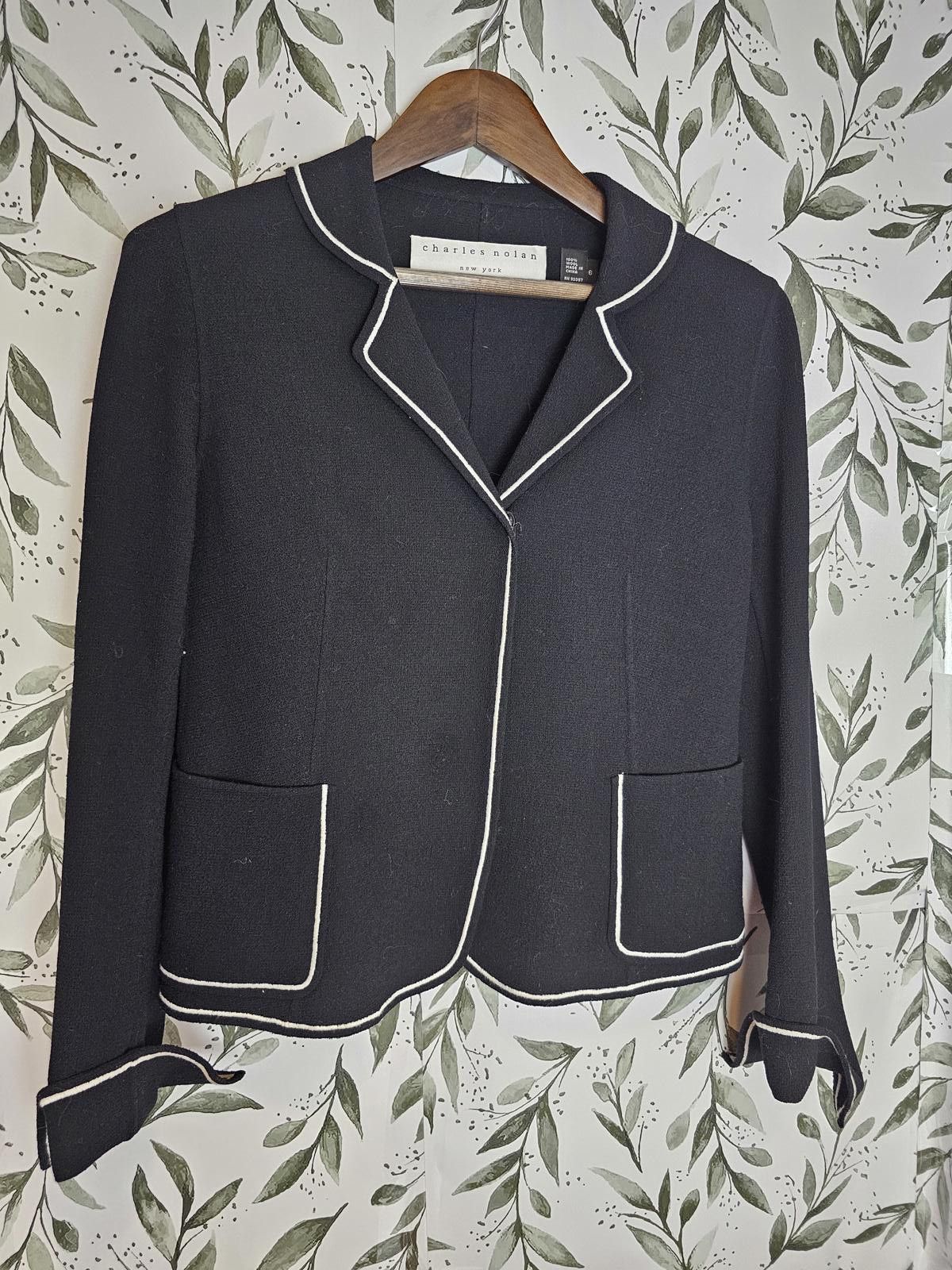 Other Charles Nolan Suit Black Womens Size 6/4 Jacket & Pants Size S / US 4 / IT 40 - 1 Thumbnail