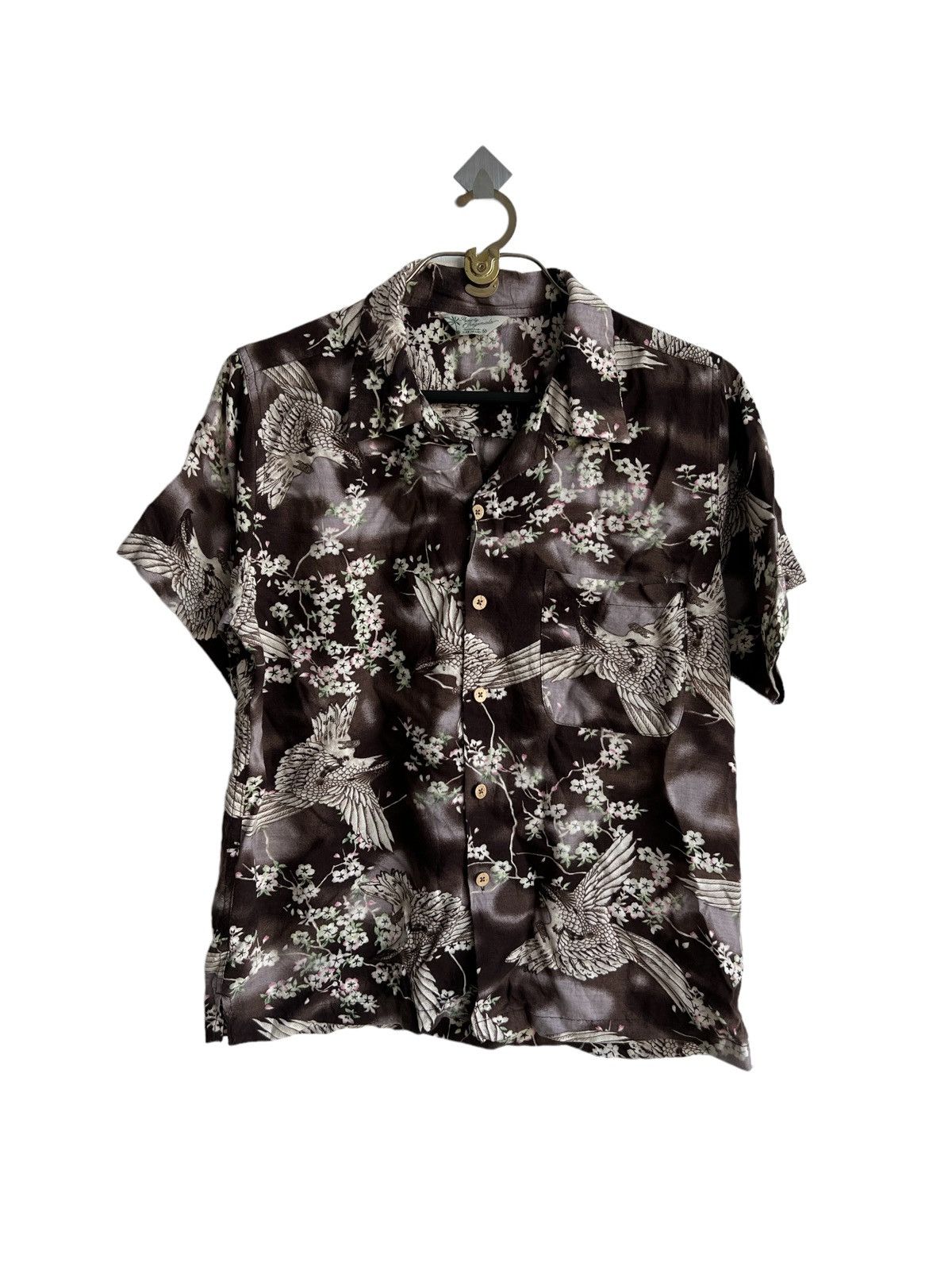Sun Surf PROTOTYPE Japanese Crane Bird with Sakura Rayon Hawaii Shirt Size US S / EU 44-46 / 1 - 4 Thumbnail