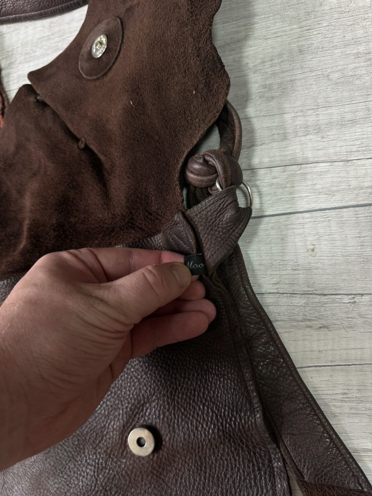 Handmade Vintage Moose Leather Bag Size ONE SIZE - 6 Thumbnail