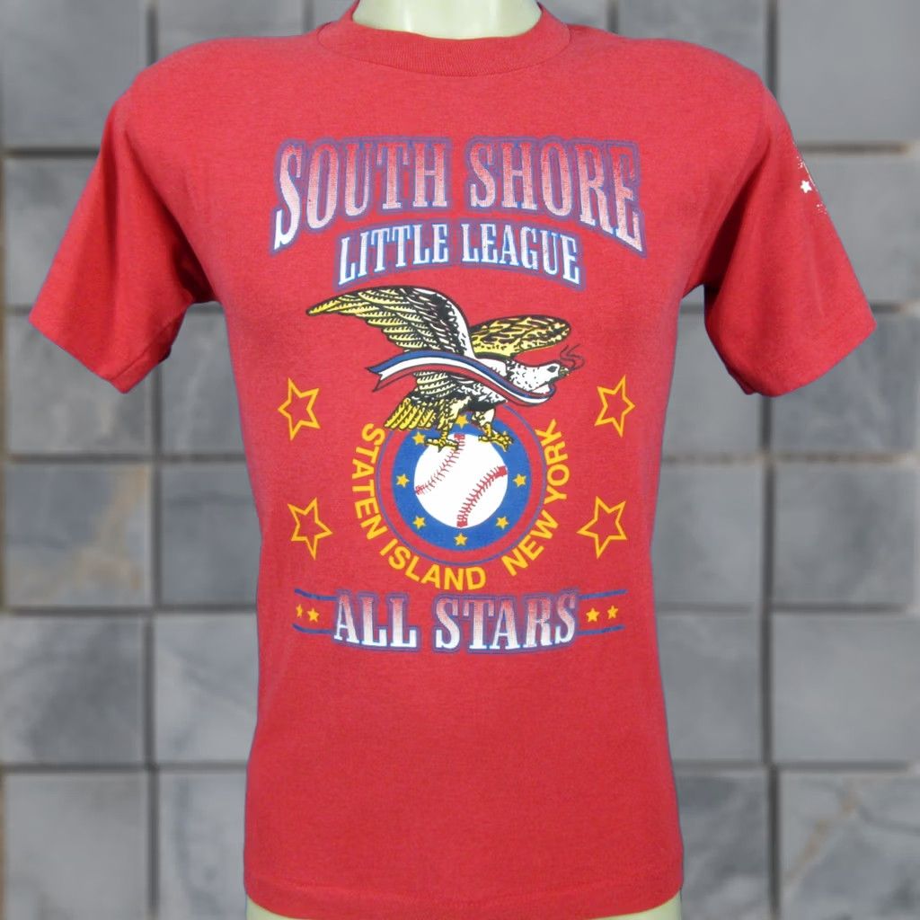 Fruit Of The Loom VINTAGE STATEN ISLAND NEW YORK CITY BASEBALL T-Shirt XS Red, 90s, Fruit of the Loom, Short Sleeve, Crew Neck, Men, 1990s, Single Stitch T-Shirt Size US XS / EU 42 / 0 - 1 Thumbnail