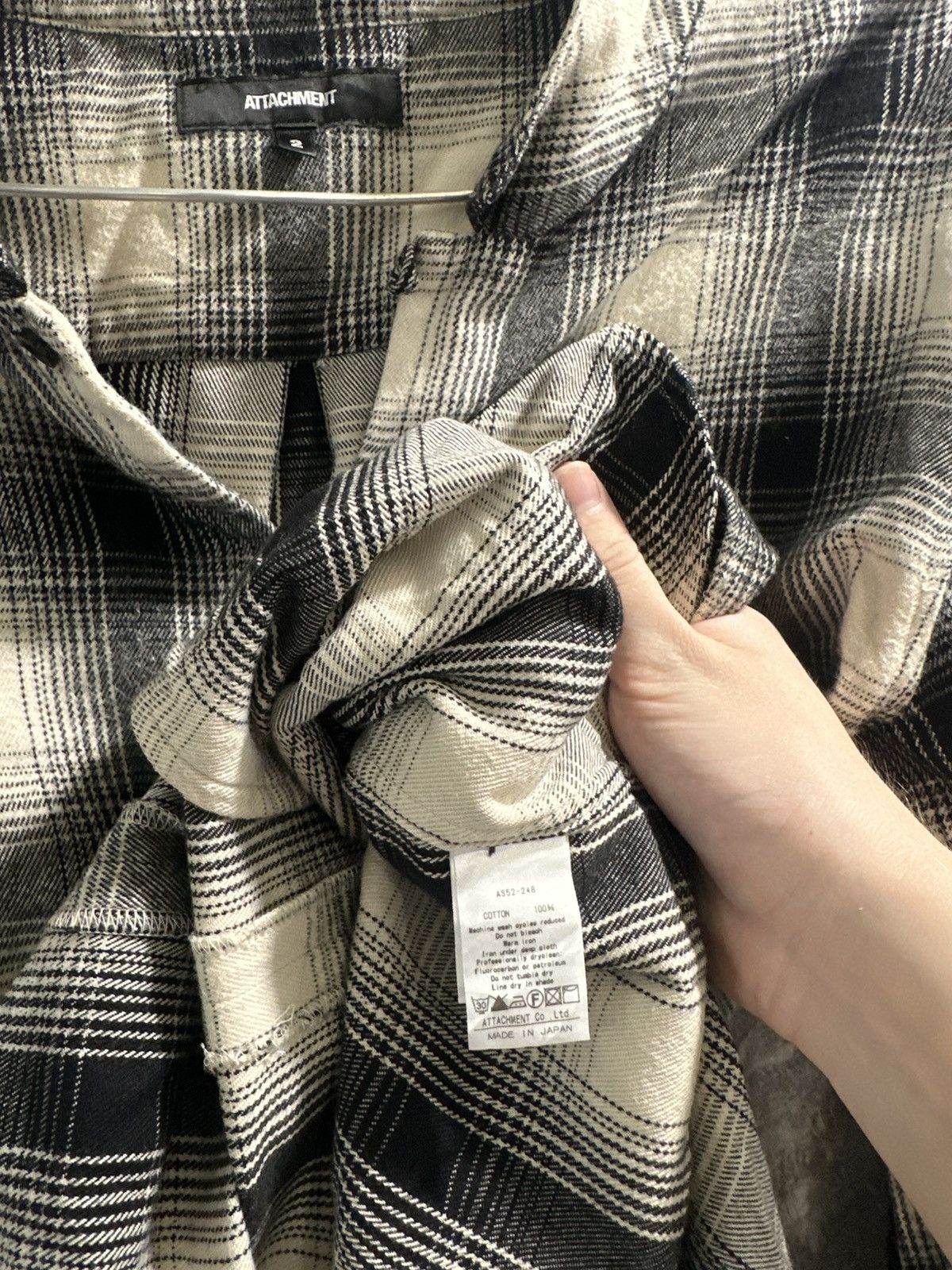 Attachment Kazuyuki Kumagai Attachment Open Collar Check Shirt Size US M / EU 48-50 / 2 - 5 Thumbnail