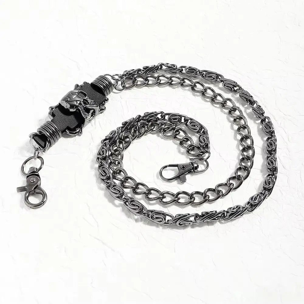 Jewelry Dark Skull Chain Silvery Pants Chain Size ONE SIZE - 6 Thumbnail