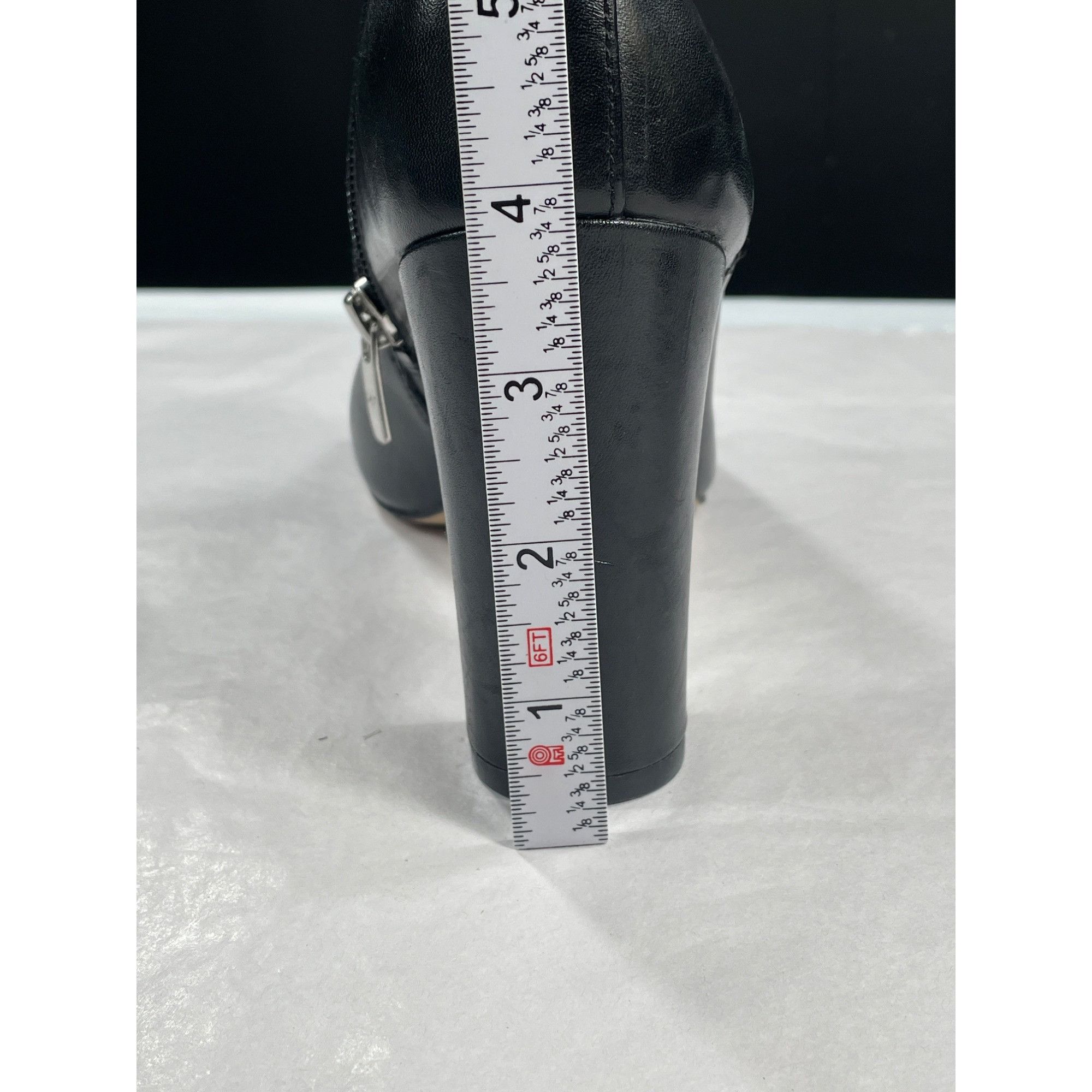 Marc Fisher Marc Fisher Black Leather Peep Toe Ankle Boots SKU 7520 Size Size US 9 / IT 39 - 9 Thumbnail