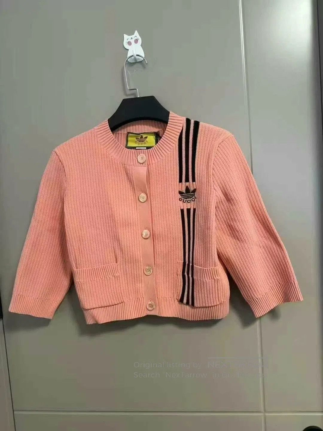 Gucci gucci x adidas pink knitted cardigan. Size M / US 6-8 / IT 42-44 - 1 Thumbnail