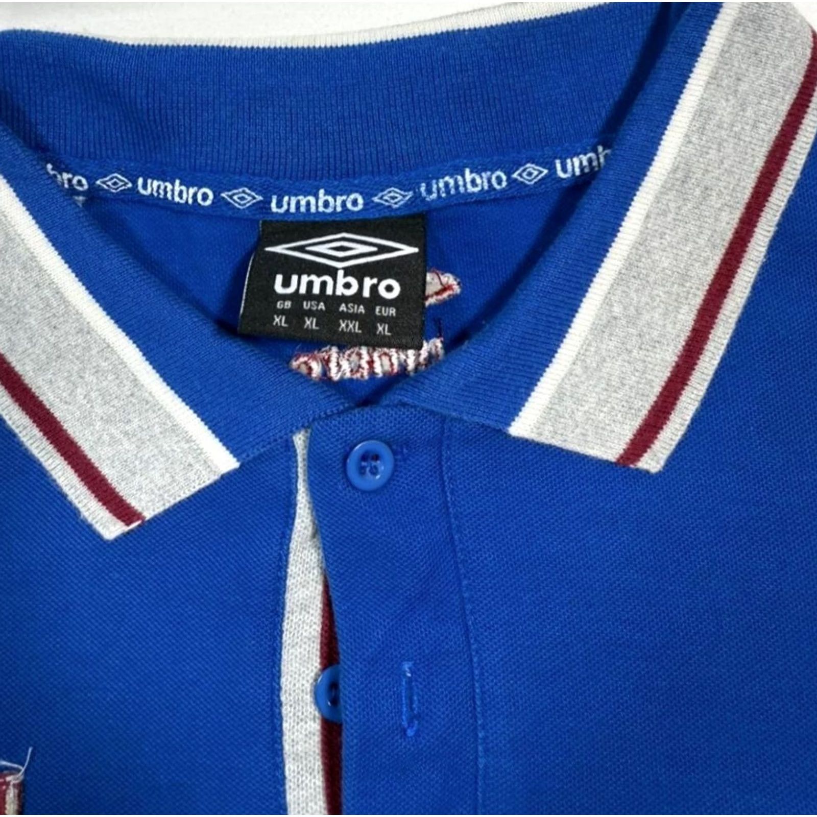 Umbro Umbro Polo Shirt Men XL Blue Knit Cotton Short Sleeve Lion Crest Logo Size US XL / EU 56 / 4 - 4 Thumbnail