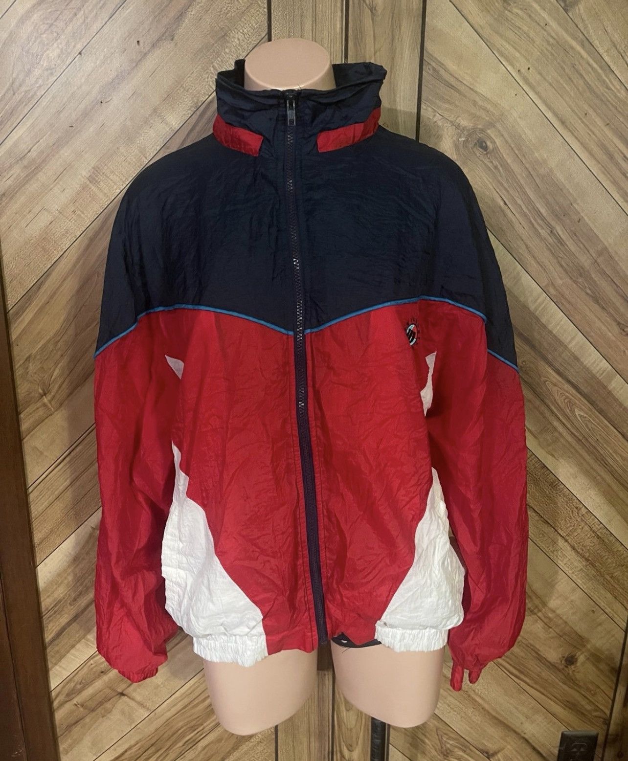 Wilson Wilson Men’s Large Vtg 90’s Navy Blue Red White Wind Jacket Size US L / EU 52-54 / 3 - 2 Thumbnail