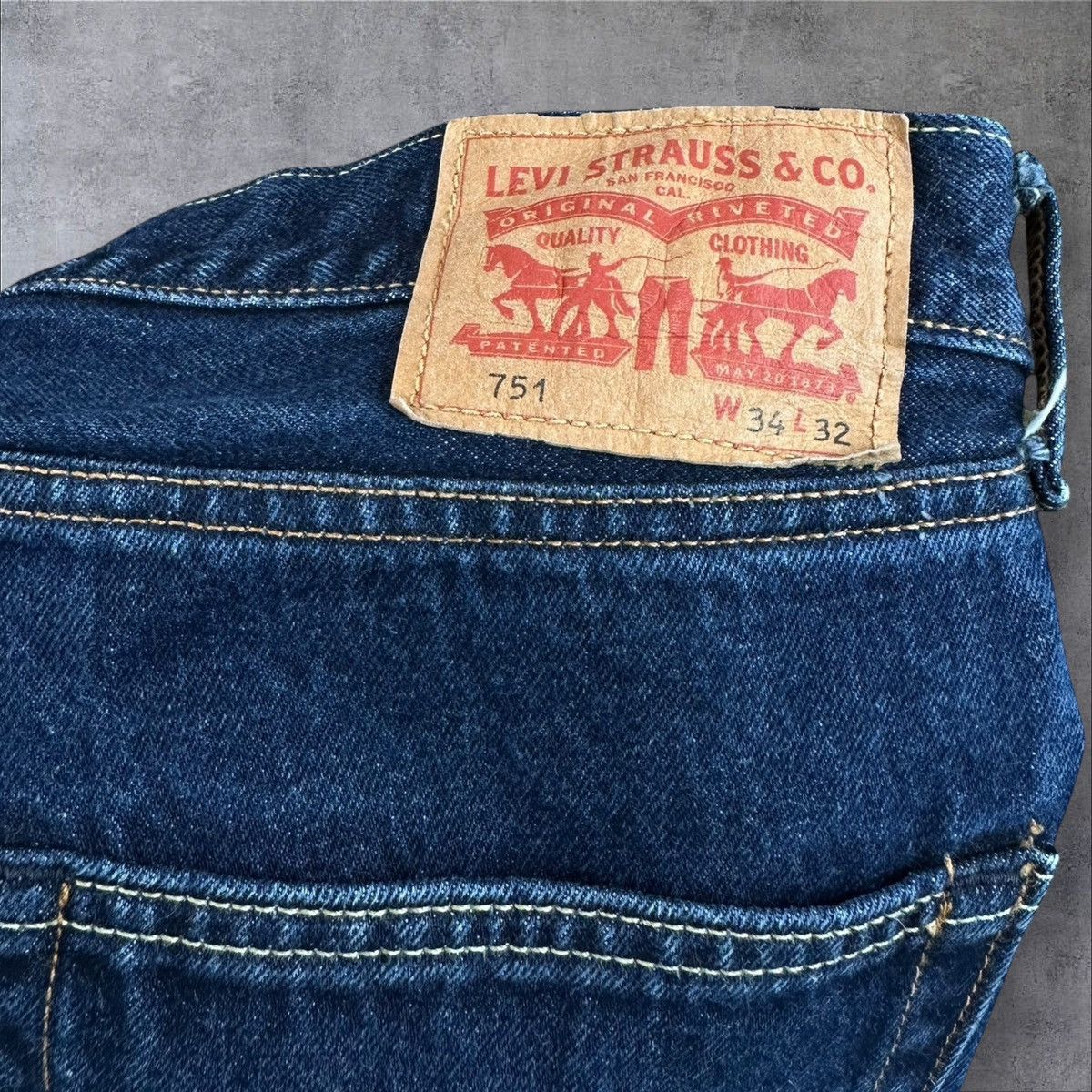 Levi's × Vintage Vintage Levi’s 751Jeans W34 L32 Navy Blue Denim Pants Size US 34 / EU 50 - 3 Thumbnail
