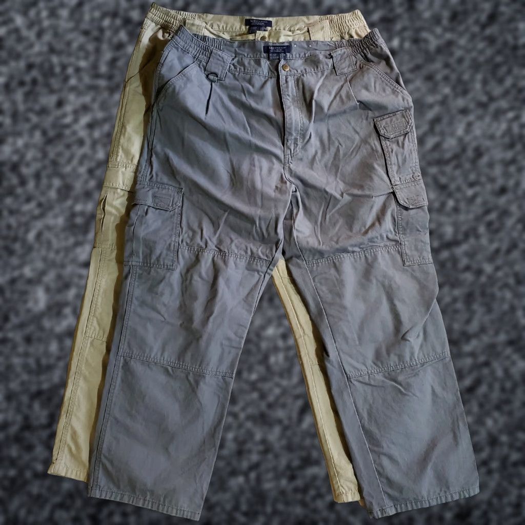 Vintage 5.11 Tactical Pants Mens 40x30 Cargo Pockets Tan & Gray 2 Pair 74251 Relaxed Straight Canvas 100% Cotton Utility Workwear Casual Size US 40 / EU 56 - 1 Thumbnail