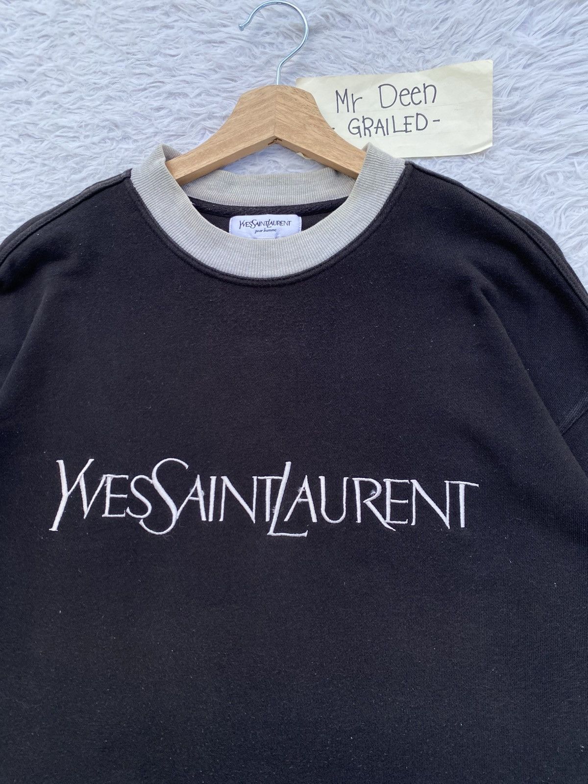 Yves Saint Laurent Rare Vintage 90s YSL Yves Saint Laurent Spellout Sweater Size US L / EU 52-54 / 3 - 1 Thumbnail