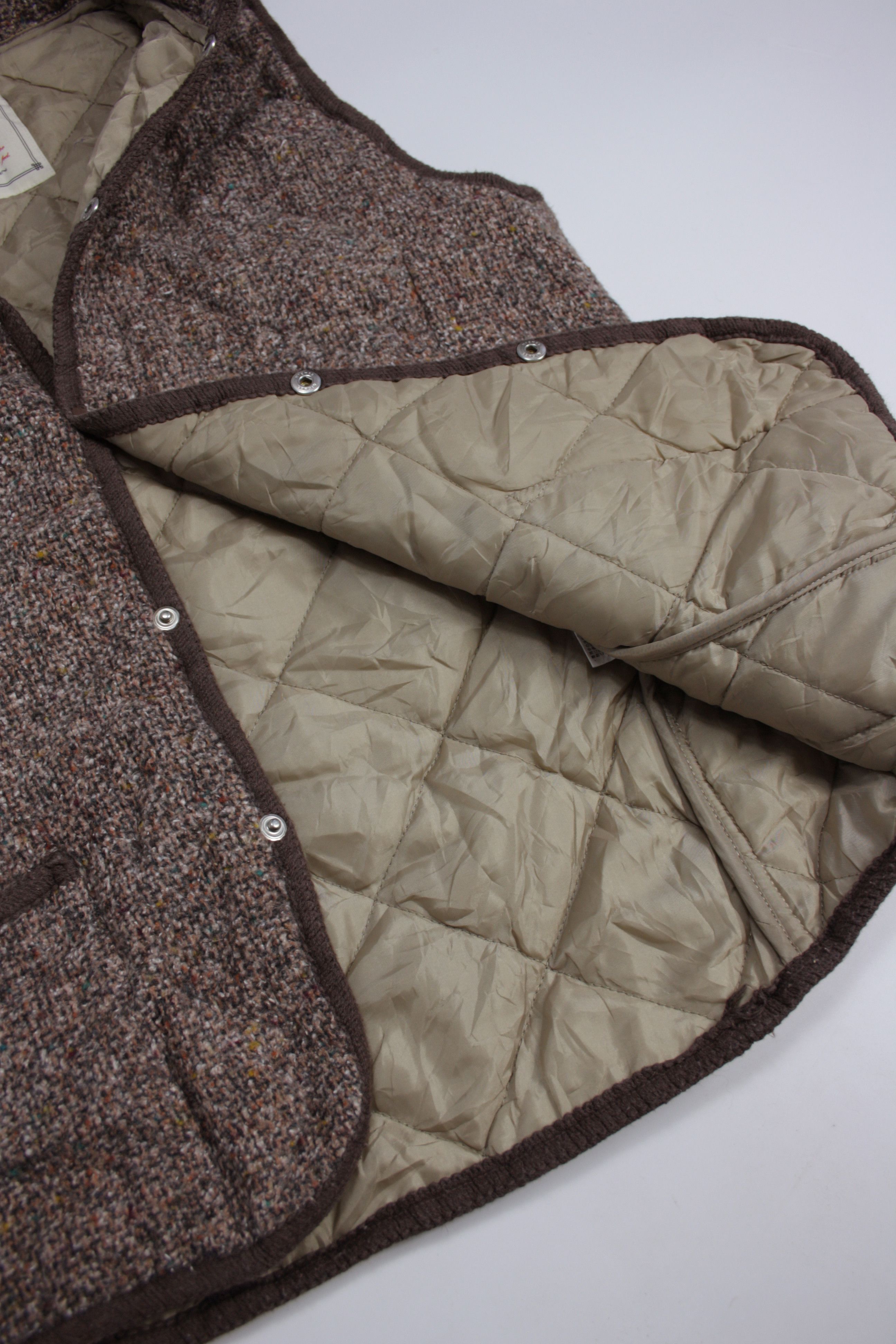 Global Work × Japanese Brand Shuca Global Work Woven Wool Blend Hooded Padded Vest Size L / US 10 / IT 46 - 6 Thumbnail