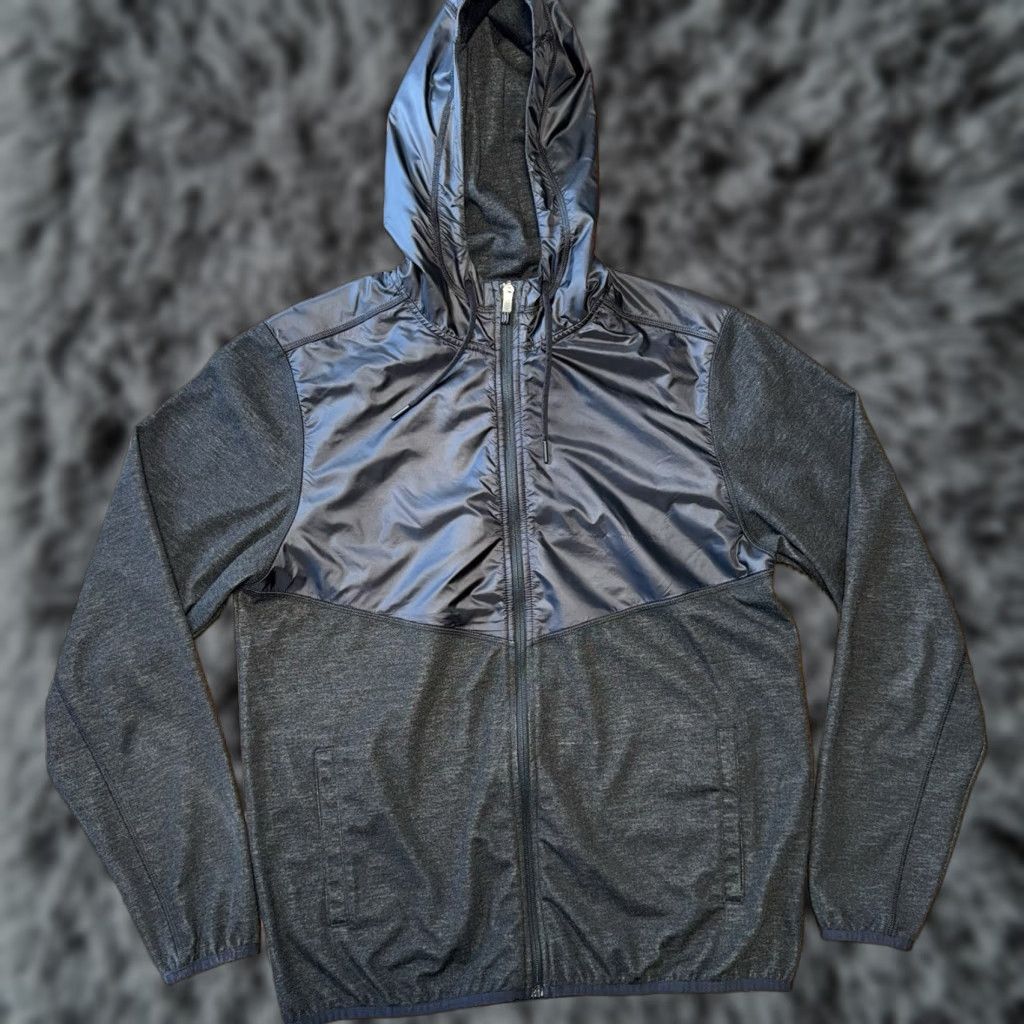 Rhone Rhone Jacket Mens Medium Charcoal Black Hooded Wind Rain Hybrid Tech Full Zip Size US M / EU 48-50 / 2 - 1 Thumbnail