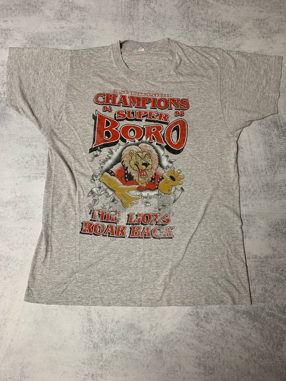 Pre-owned Made In Usa X Vintage Super Boro Championship Vintage Merch Tee In Grey