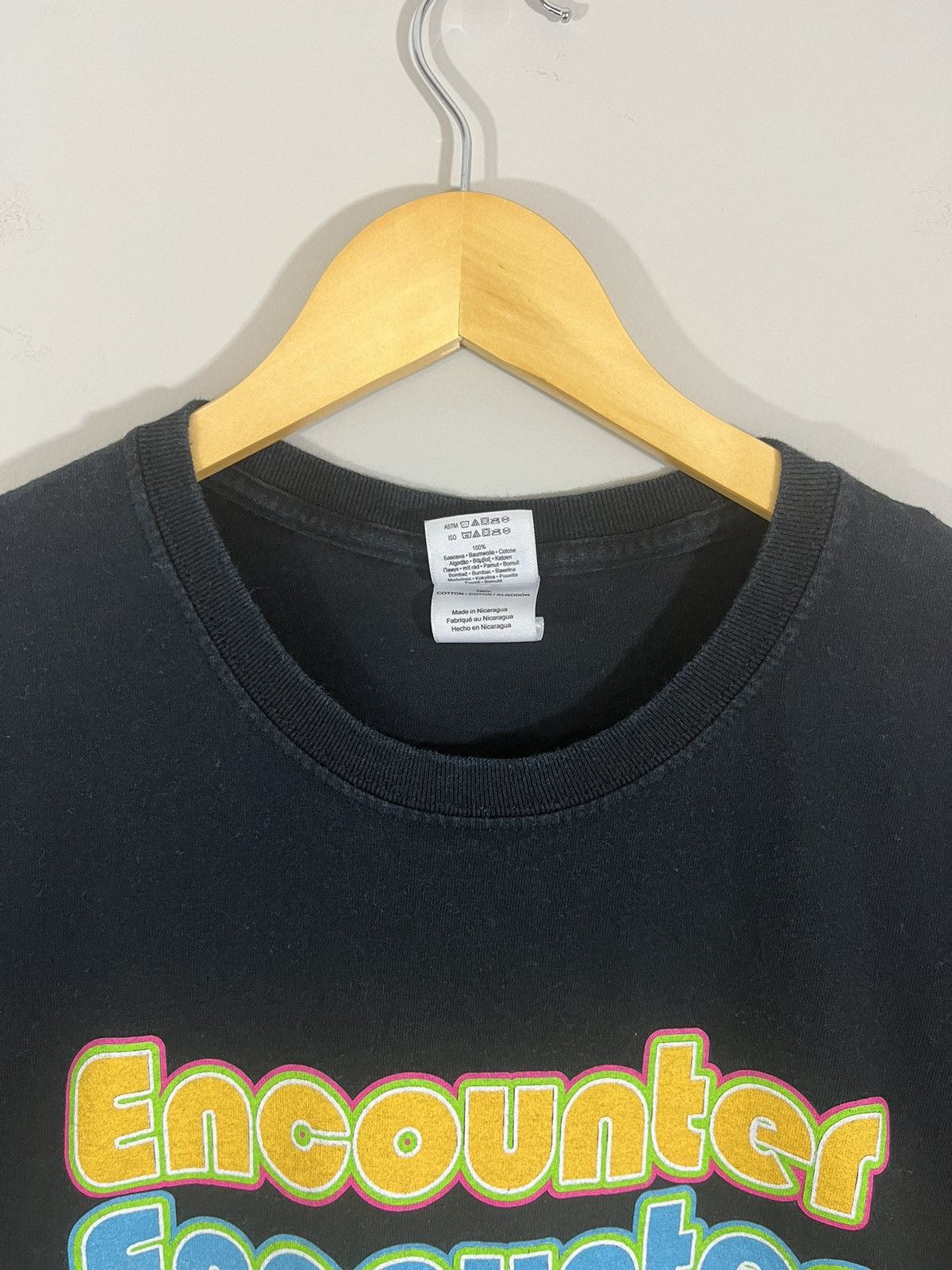 Vintage Encounter Faded Black Religious Tee Size US M / EU 48-50 / 2 - 3 Thumbnail