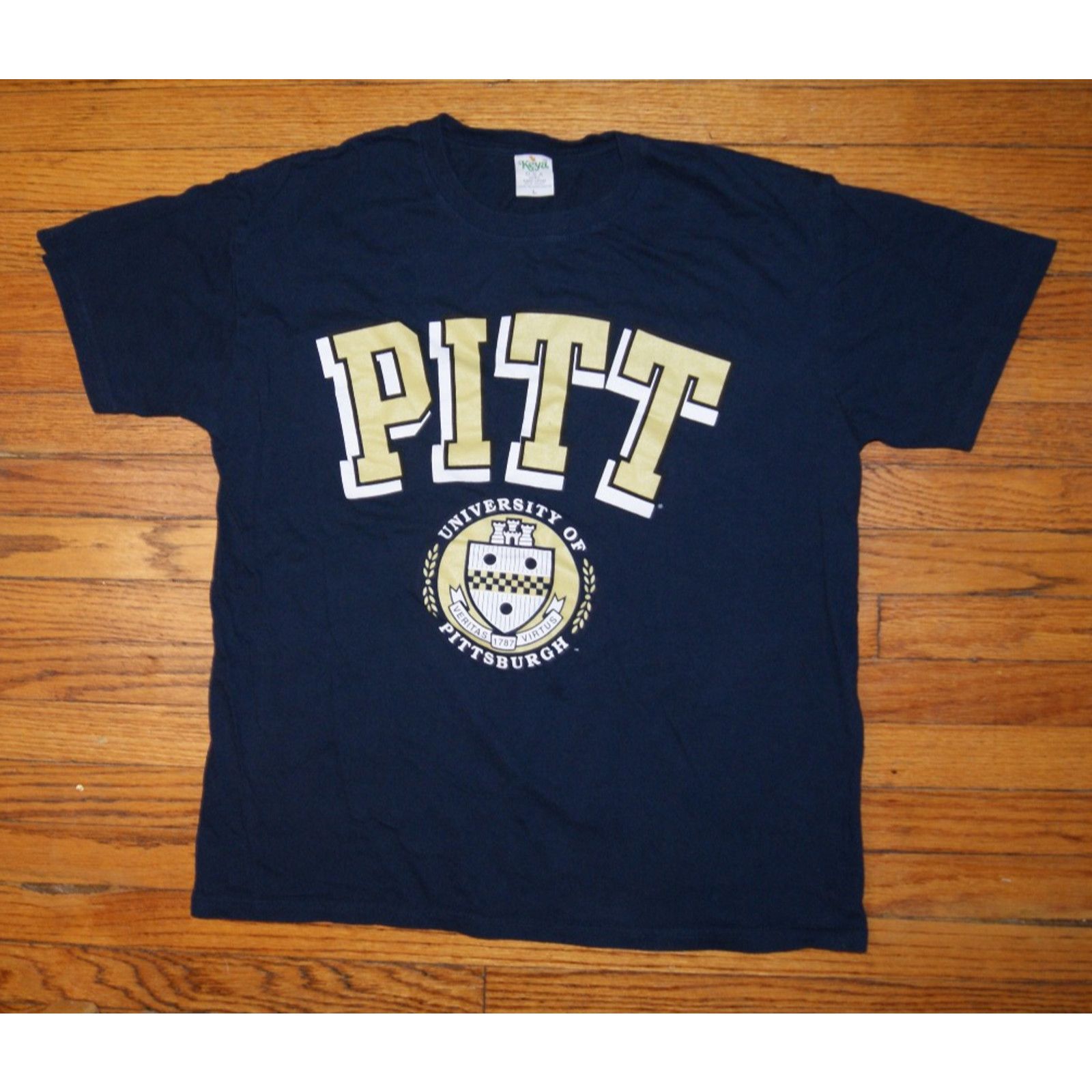 Vintage VTG Pitt Panthers Blue Large TShirt Pittsburgh University Size US L / EU 52-54 / 3 - 2 Thumbnail