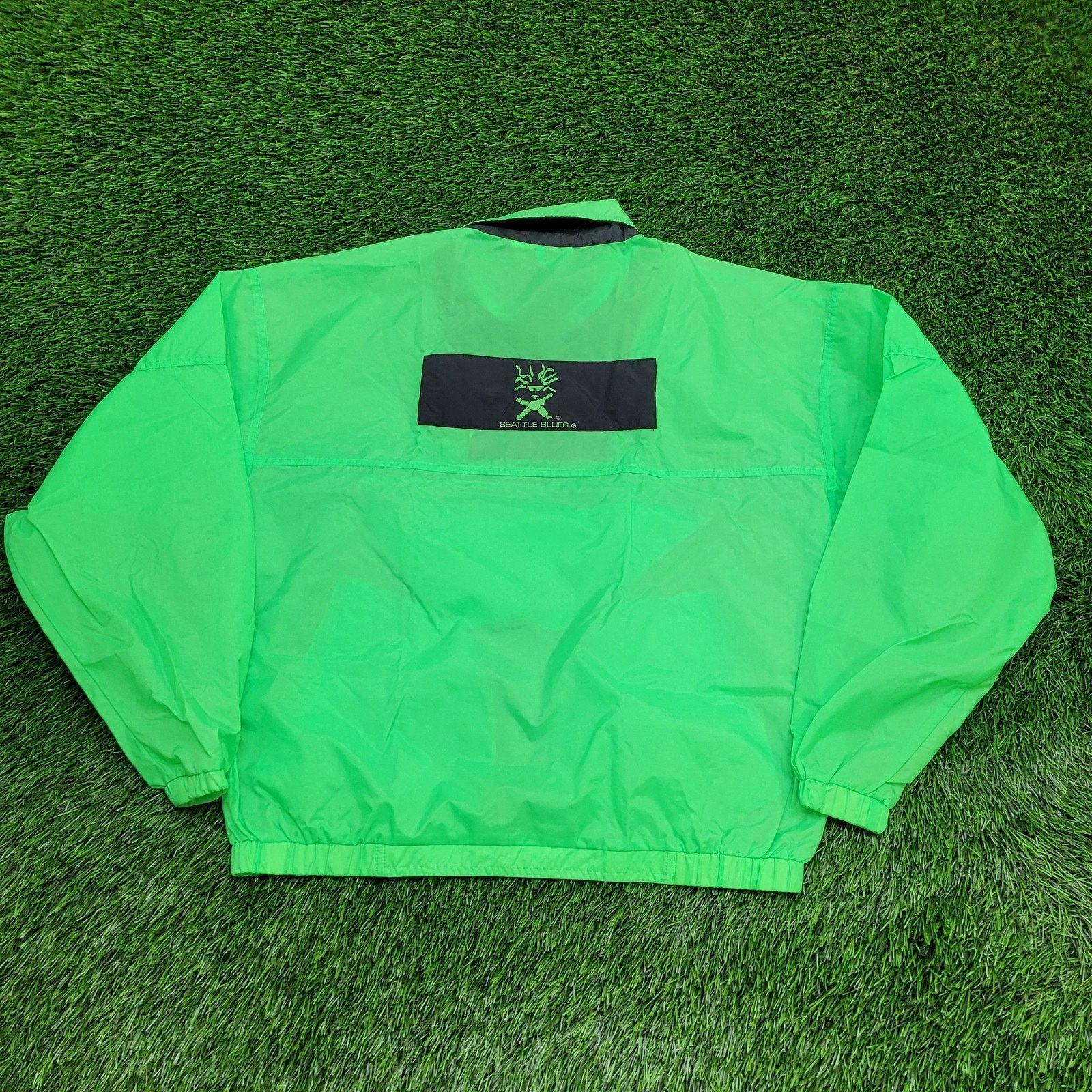 Vintage VTG 90s Seattle-Blues Anorak Windbreaker M Neon Green Baggy Size US M / EU 48-50 / 2 - 6 Thumbnail