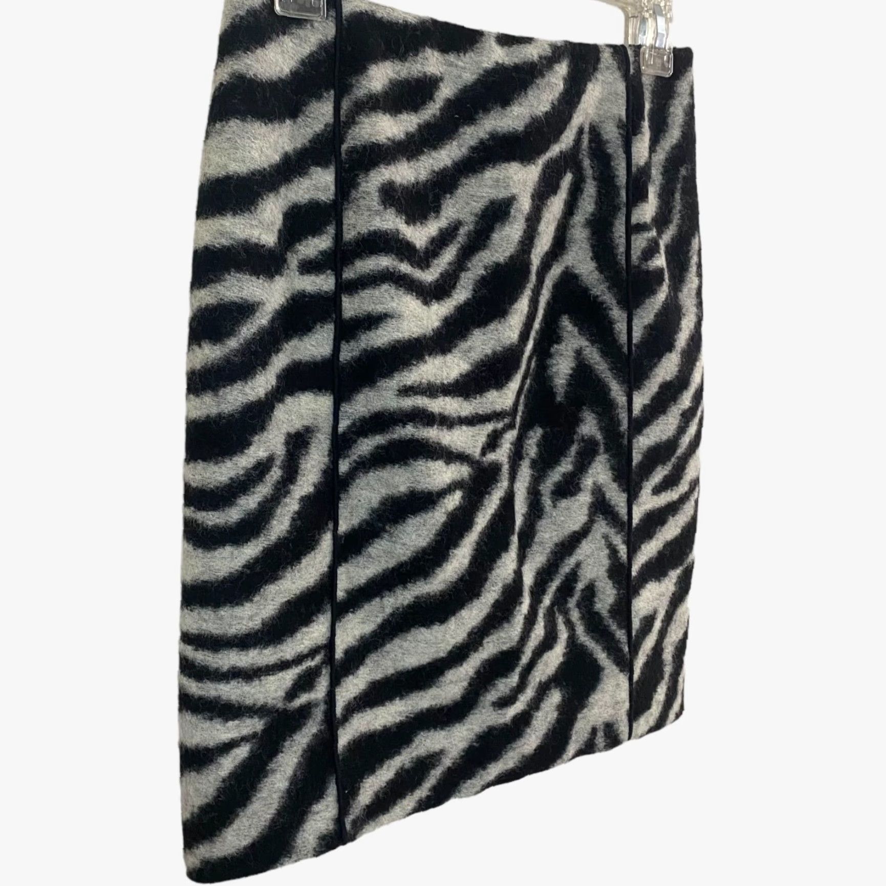 Ann Taylor VINTAGE Ann Taylor Skirt Petite Zebra Print Wool Jacquard Mini 2P Womens Black & White 2P Petite New Size 26" / US 2 / IT 38 - 3 Thumbnail