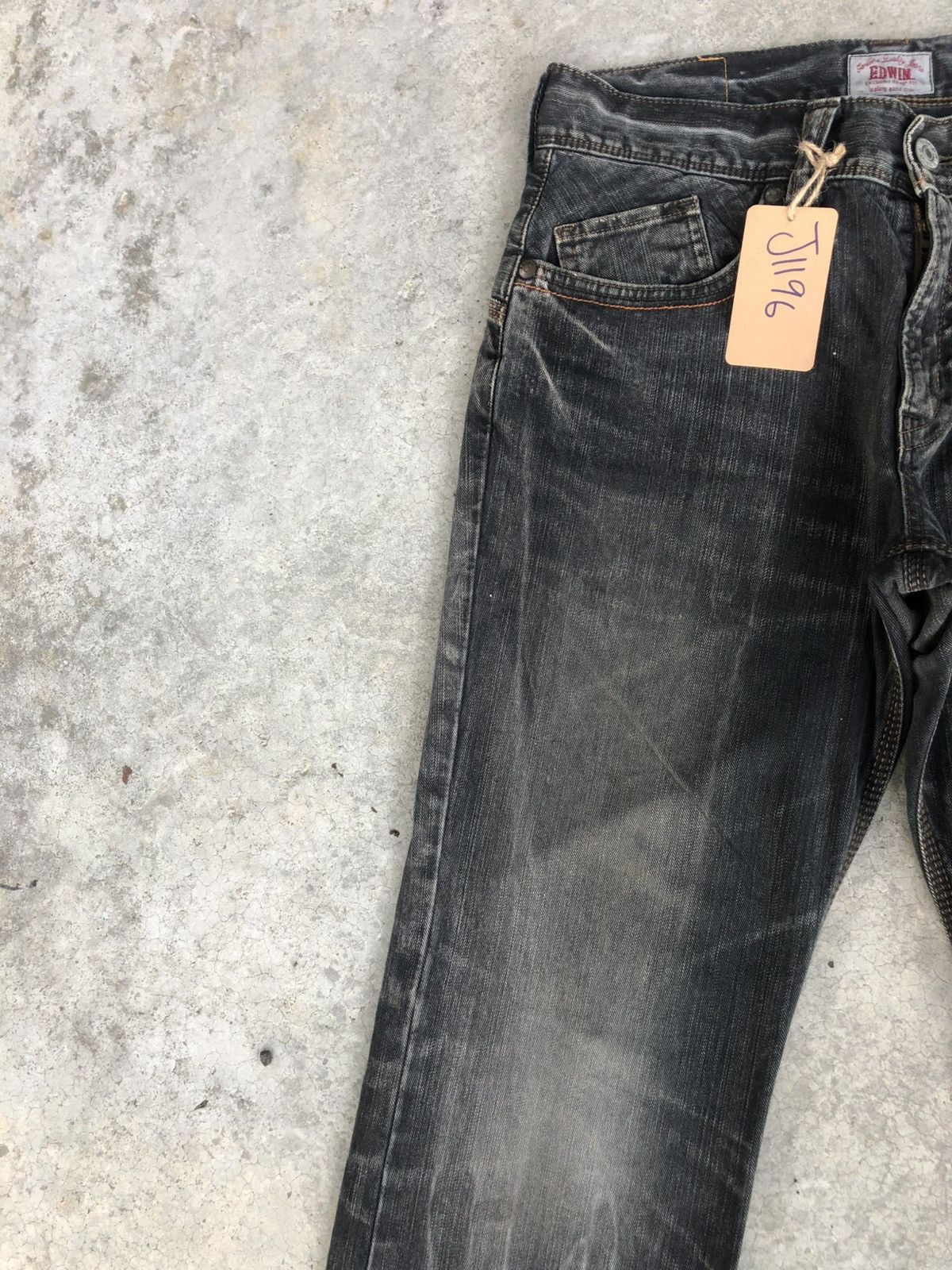 If Six Was Nine Japanese Edwin XV Flared Jeans Distressed Denim Size US 33 - 4 Thumbnail
