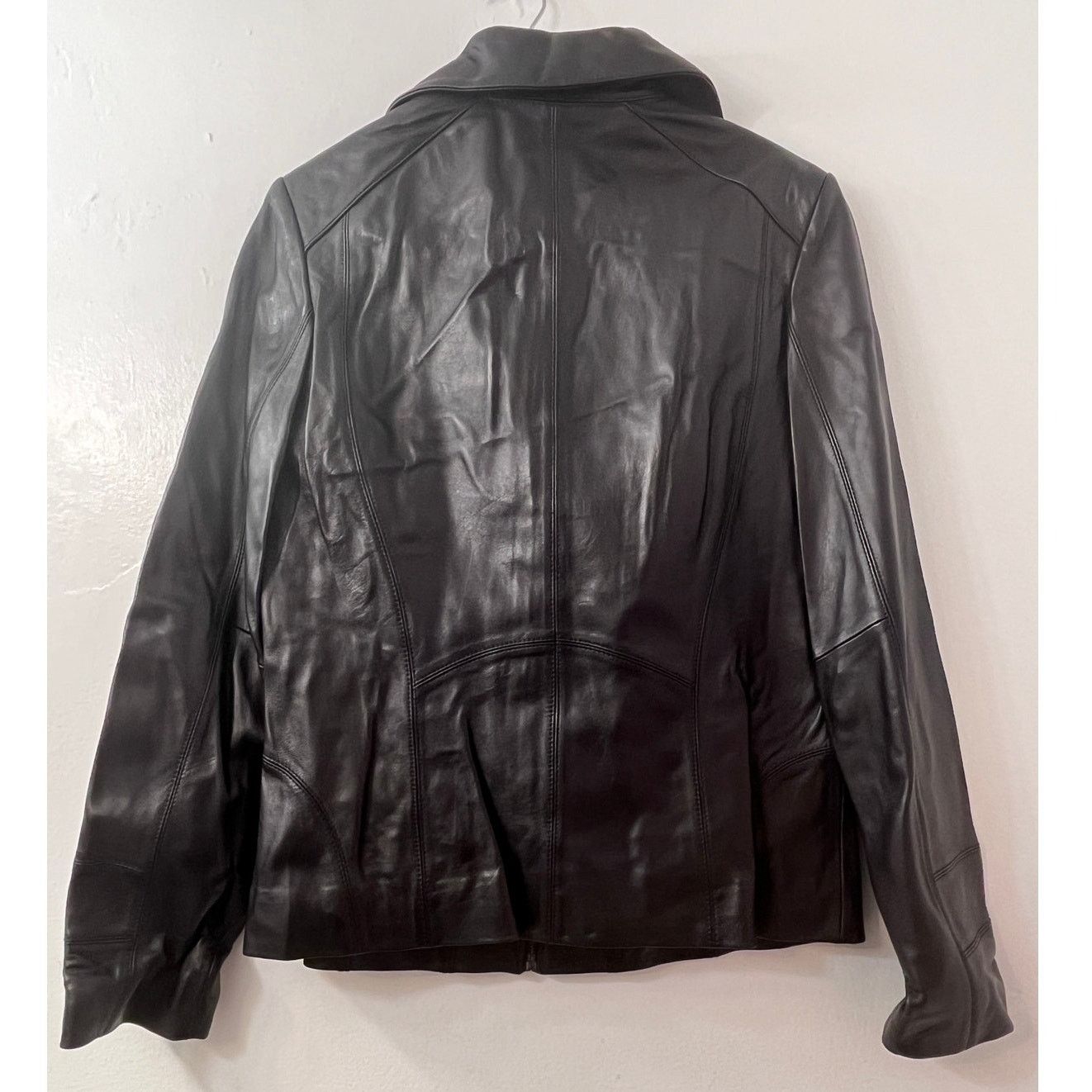 Other Black Leather Zip Front Jacket Sz. M - Sample first fit Size M / US 6-8 / IT 42-44 - 14 Thumbnail