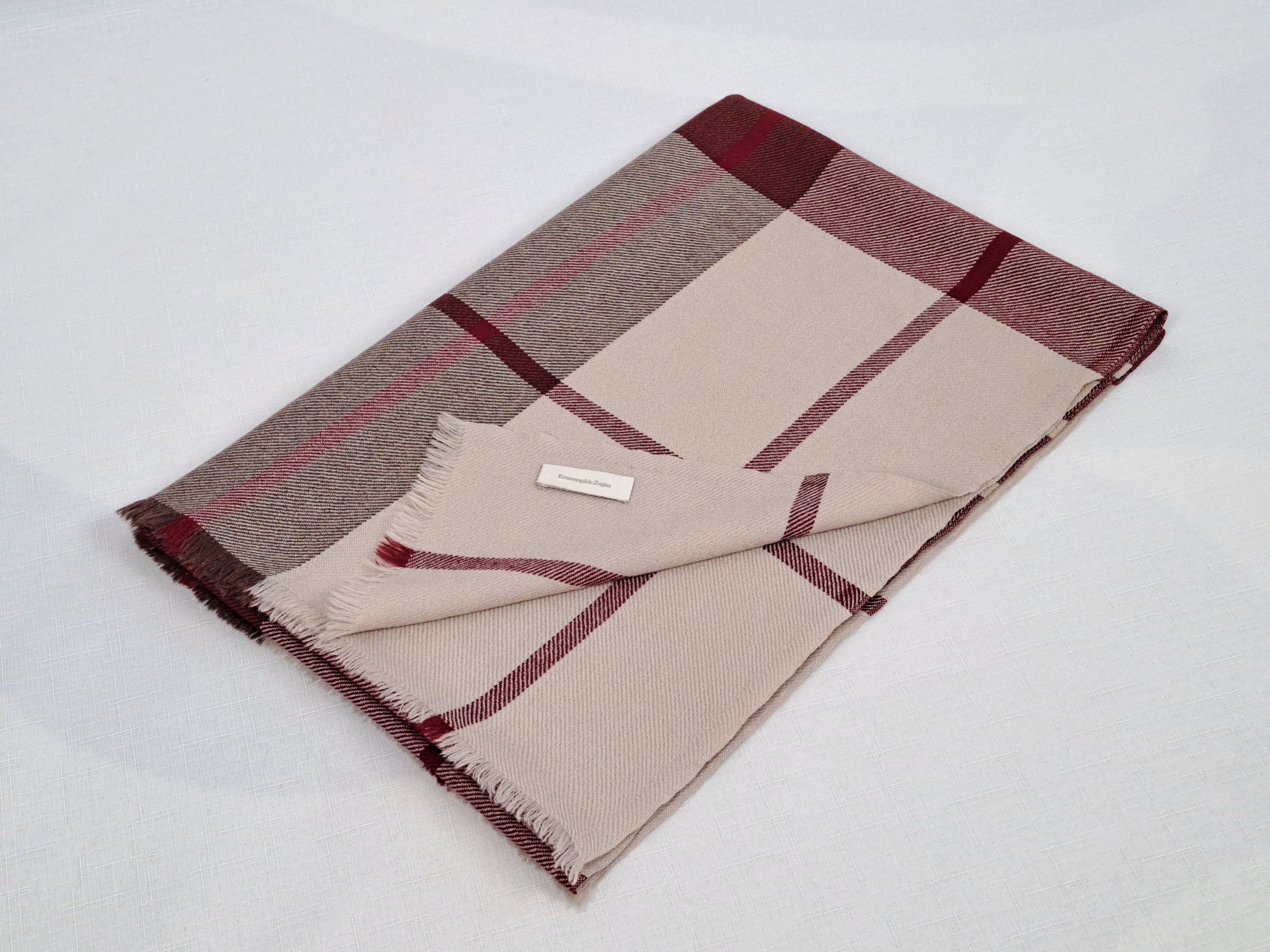 Ermenegildo Zegna Ermenegildo Zegna wool mega check luxury scarf. Size ONE SIZE - 3 Thumbnail