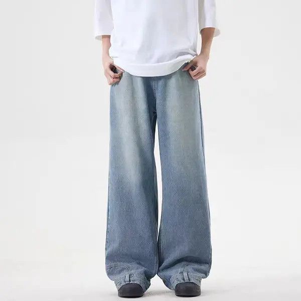 Japanese Brand VIBE Washed vintage reverse-wear design inverted jeans Size US 32 / EU 48 - 6 Thumbnail