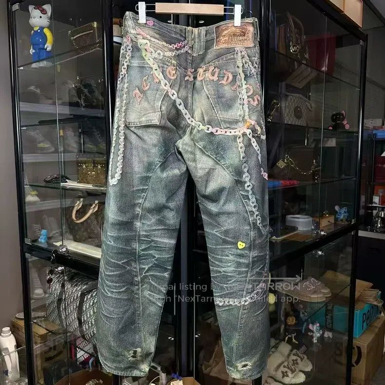 Acne Studios Acne Studios 1981M Distressed Washed Candy Chain 3D Printe Size US 32 / EU 48 - 2 Thumbnail