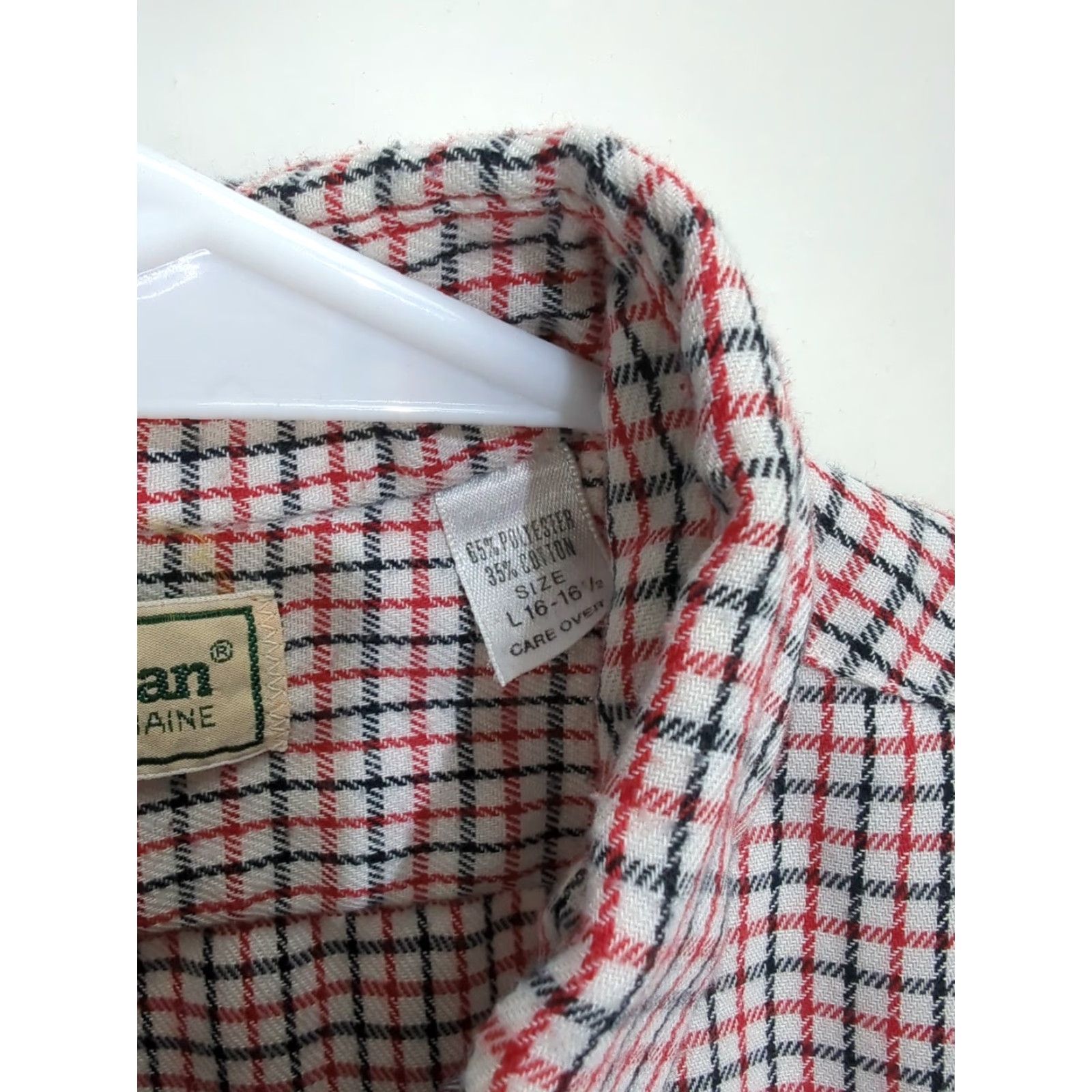 Vintage VINTAGE LL Bean Mens Long Sleeve Button Shirt Plaid Red White 90s Classic Outdoor Casual Button-Down Shirt Size US L / EU 52-54 / 3 - 3 Thumbnail
