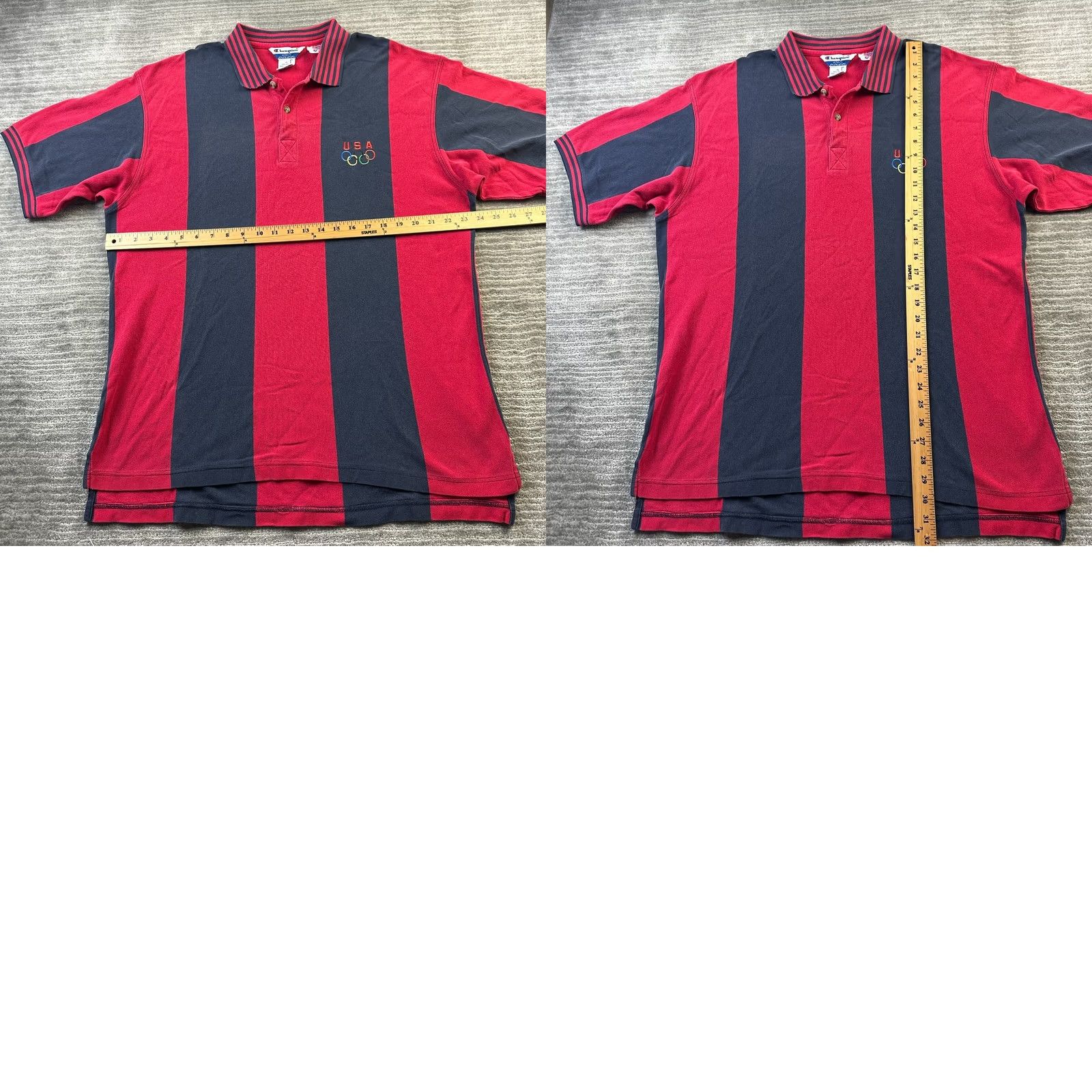 Champion VINTAGE Champion Polo Shirt Mens XL Red Blue Olympics 90s Shirt Polos Polo 90s Mens Fashion Golf Size US XL / EU 56 / 4 - 8 Thumbnail