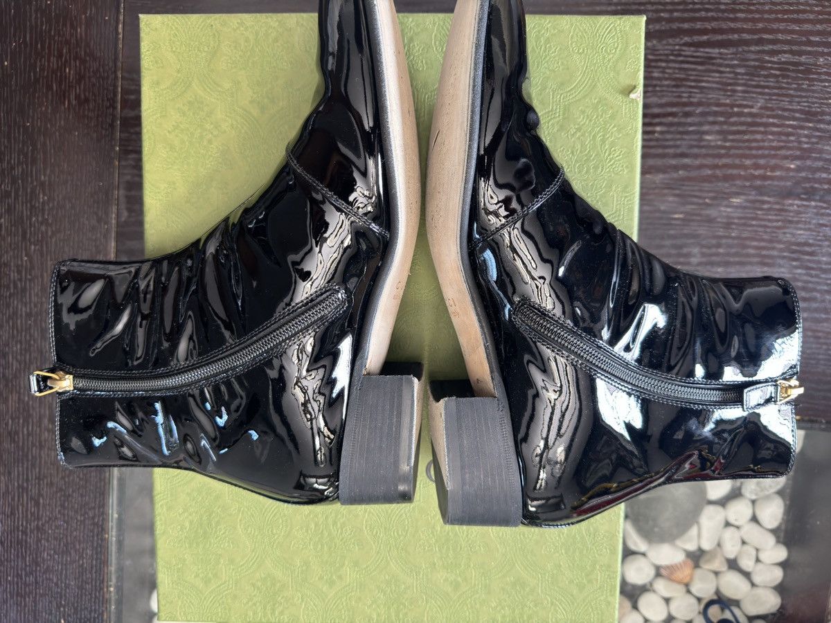 Gucci Gucci Patent Leather Logo Boots Size US 7 / EU 40 - 3 Thumbnail