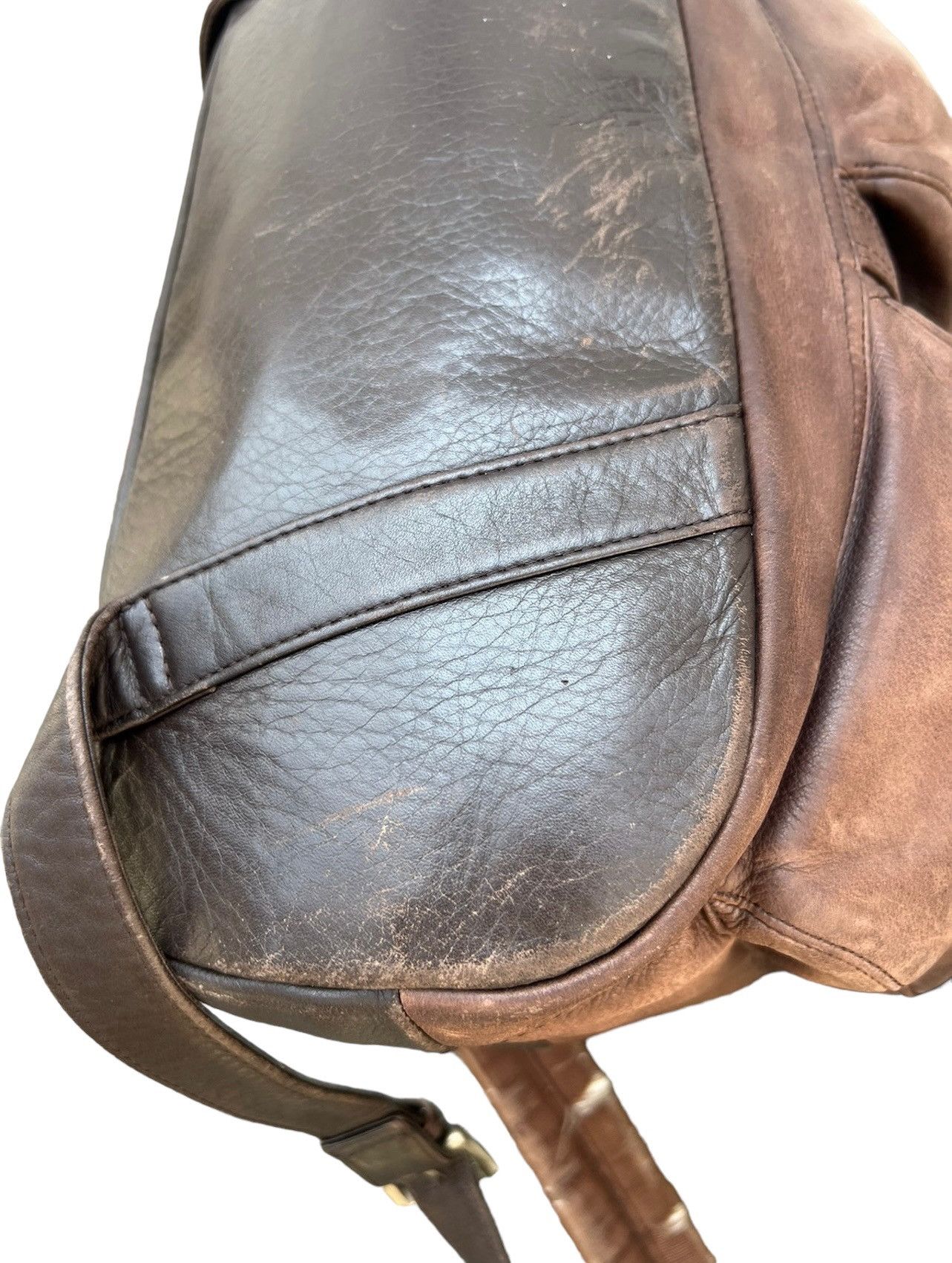 Leather Vintage Porter Tokyo Distressed Patina Leather Backpack Bag Size ONE SIZE - 11 Thumbnail