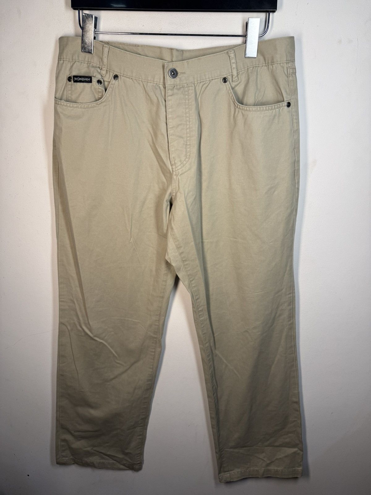 Yves Saint Laurent 34x32 YSL Jeans Beige Denim Pants Casual Old Money Size US 34 / EU 50 - 4 Thumbnail