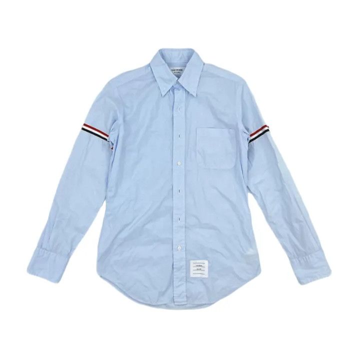 Thom Browne Thom Browne Long Sleeve Button-Up Shirt in Light Blue Size US S / EU 44-46 / 1 - 1 Thumbnail