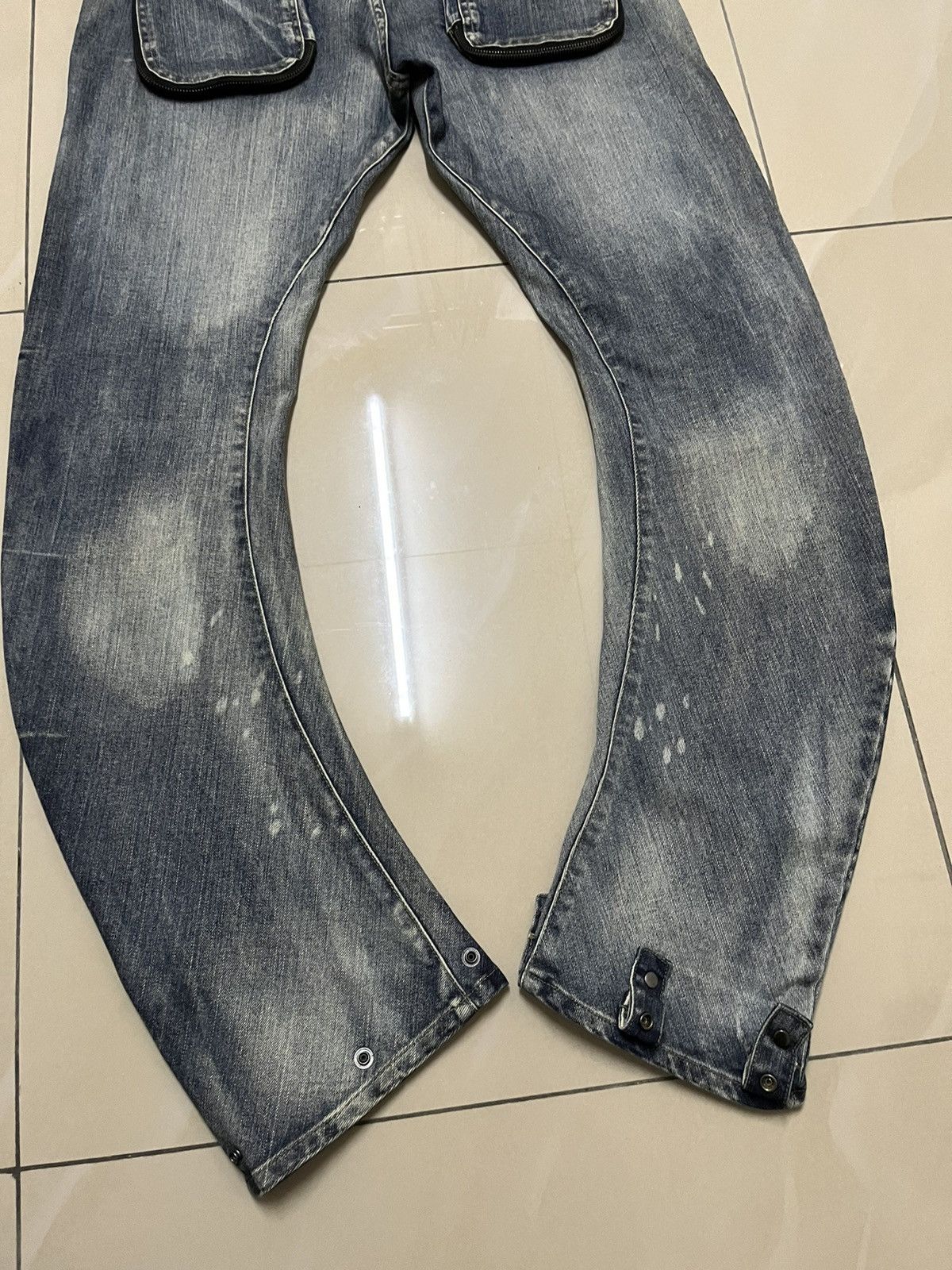 PPFM PPFM J spiral cut bondage curved punk style denim Size US 33 - 14 Thumbnail