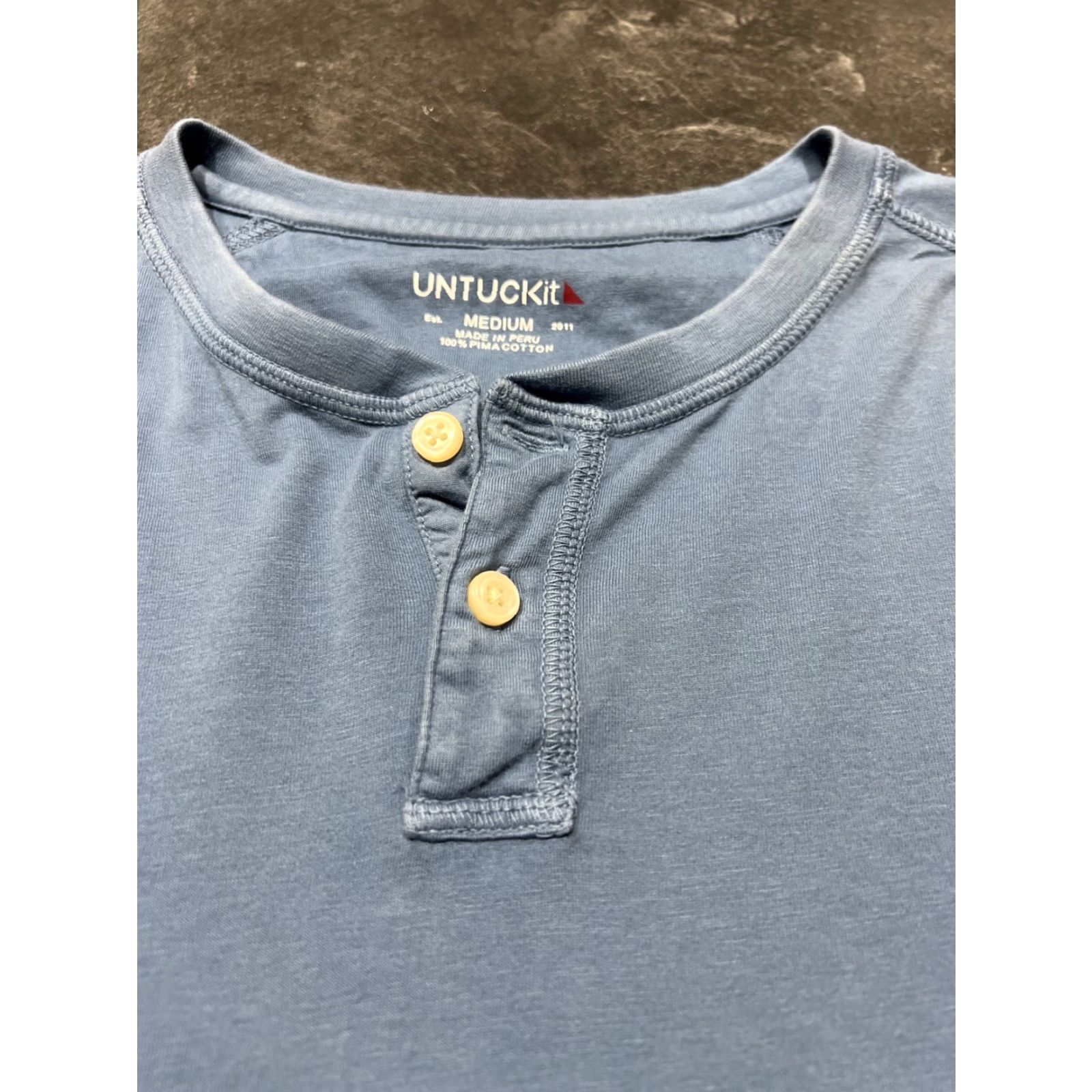 UNTUCKit UNTUCKit Mens Shirt M Blue Henley Long Sleeve Outdoor Button Casual Regular Size US M / EU 48-50 / 2 - 4 Thumbnail