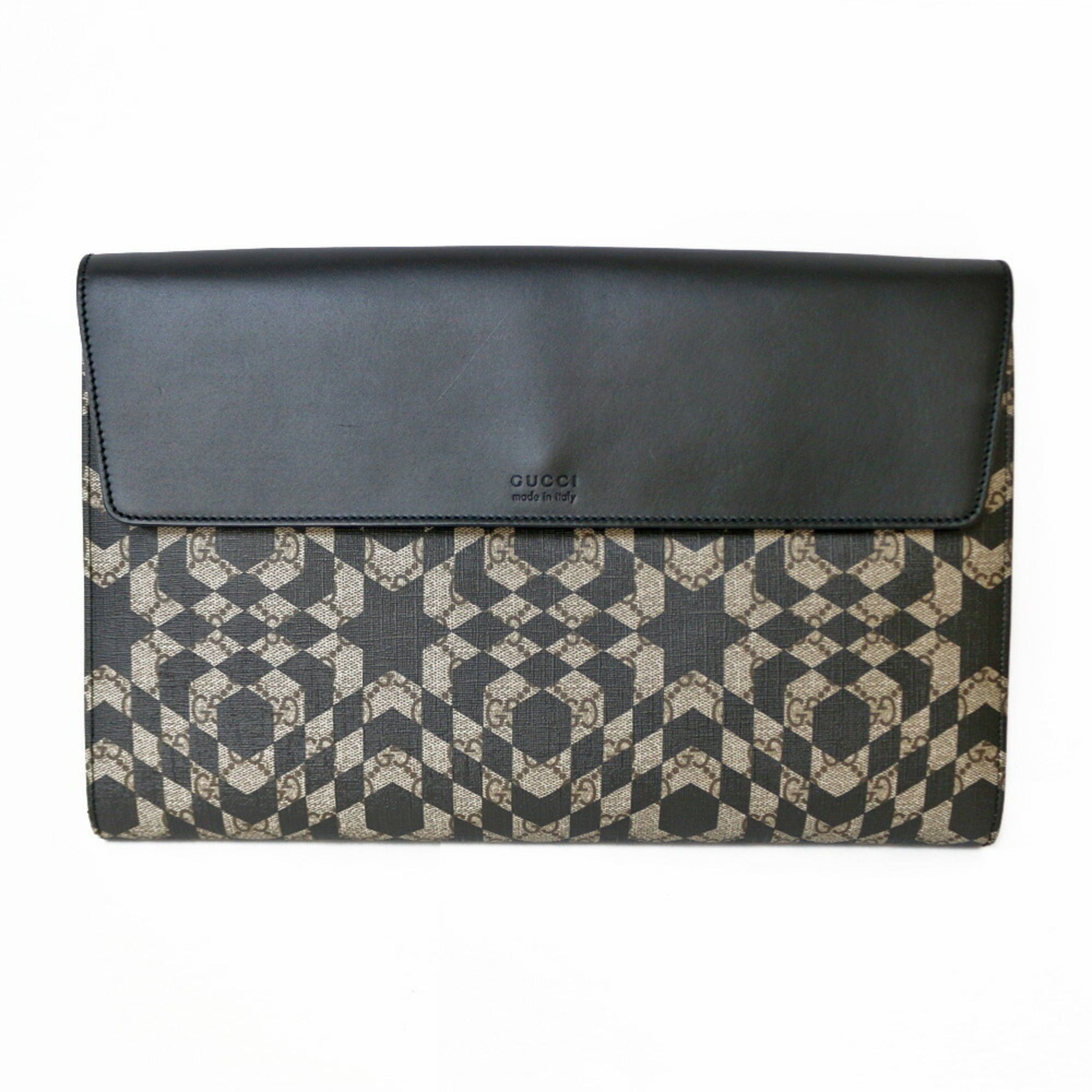 image of Gucci Kaleido Clutch Bag Leather Black Unisex, Women's